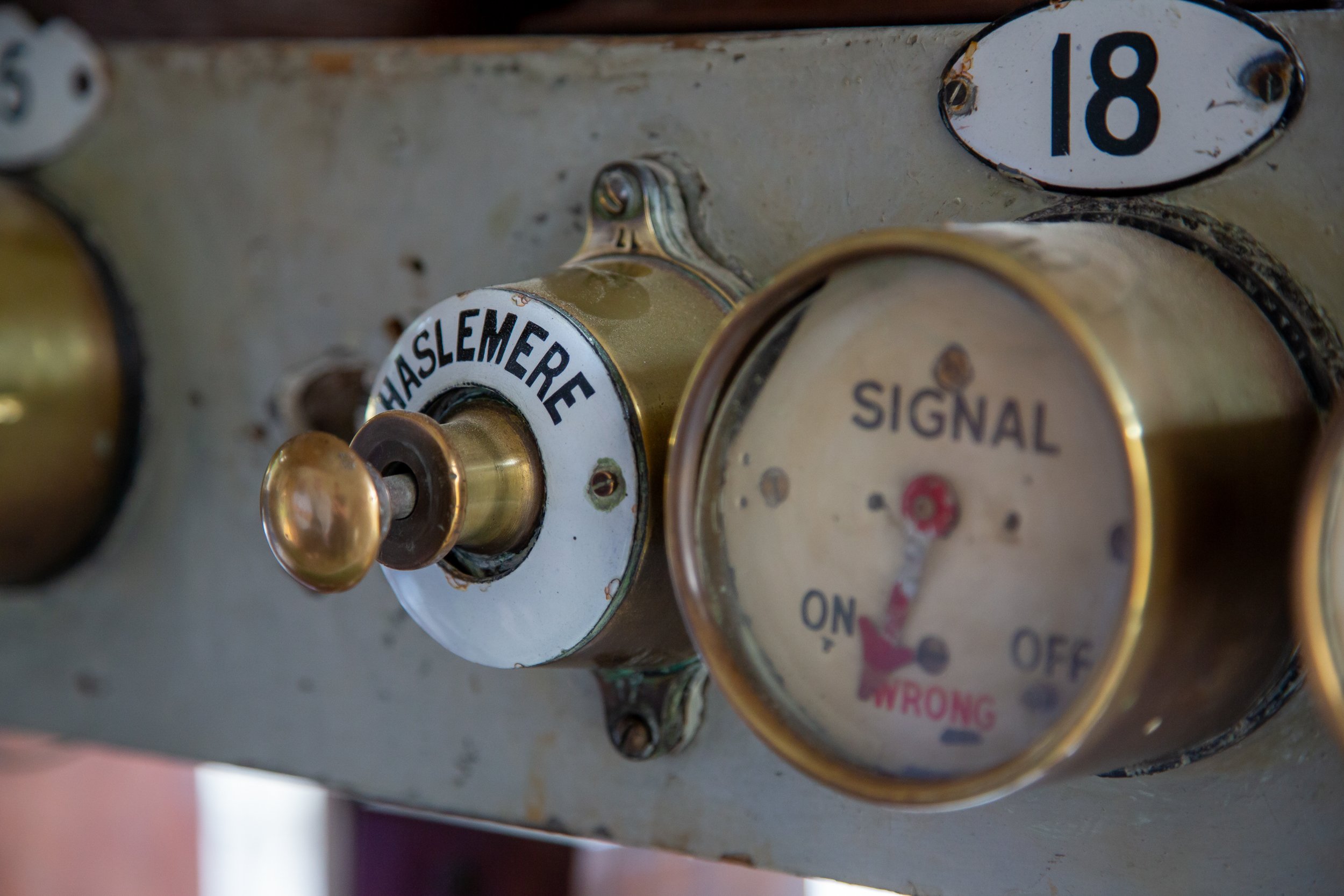 Close up of up-line signal for Haslemere in de-commissioned Liphook Signal Box – Hollycombe Steam In The Country – Charitable Event Photography by Sequoia Studios