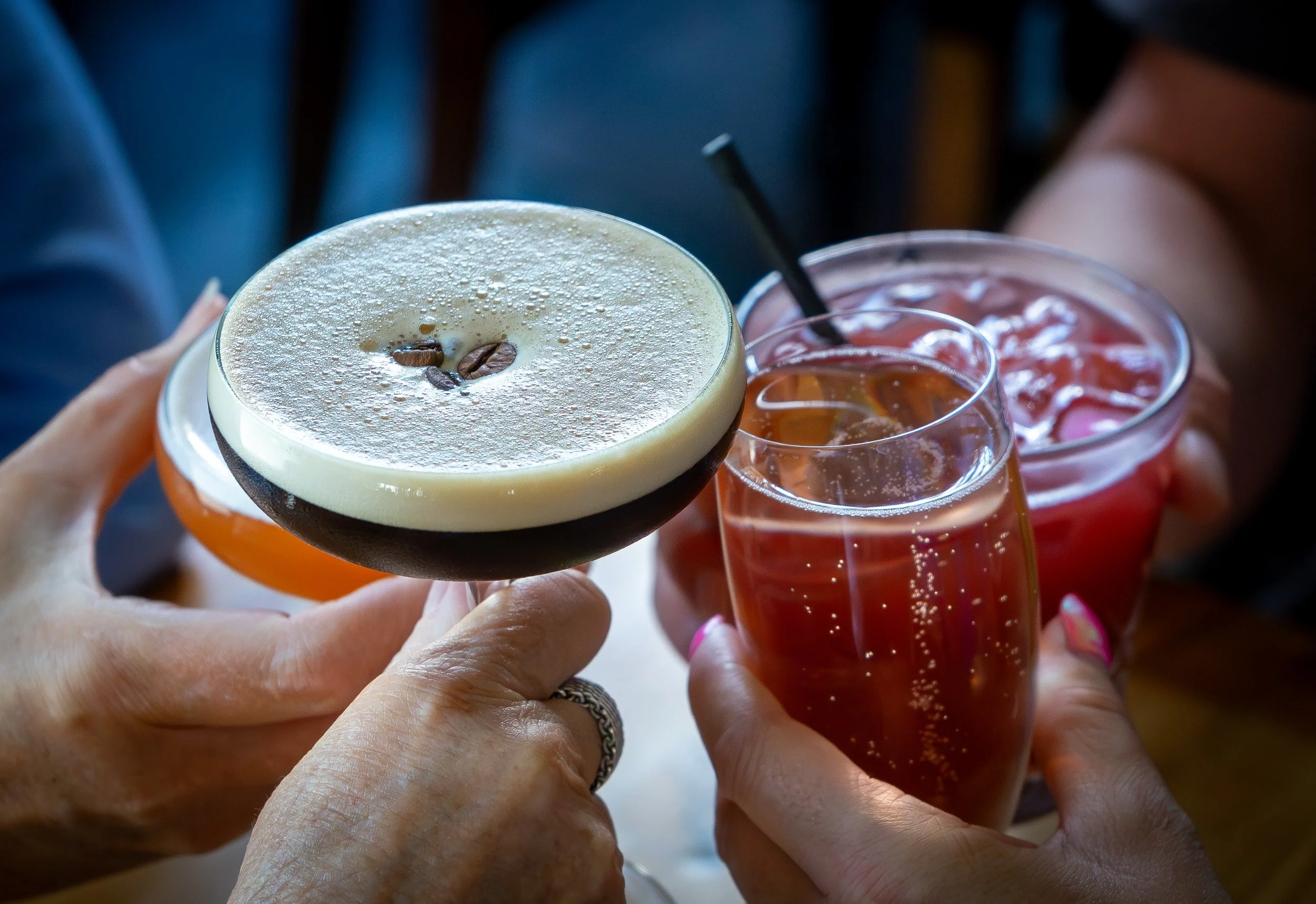 Bottomless brunch cocktails including espresso martini served at The Folly Wine Bar Petersfield