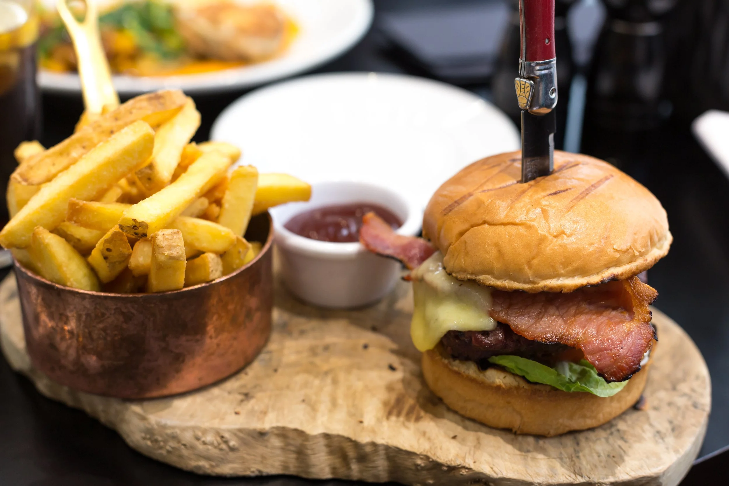 Cheese and bacon burger