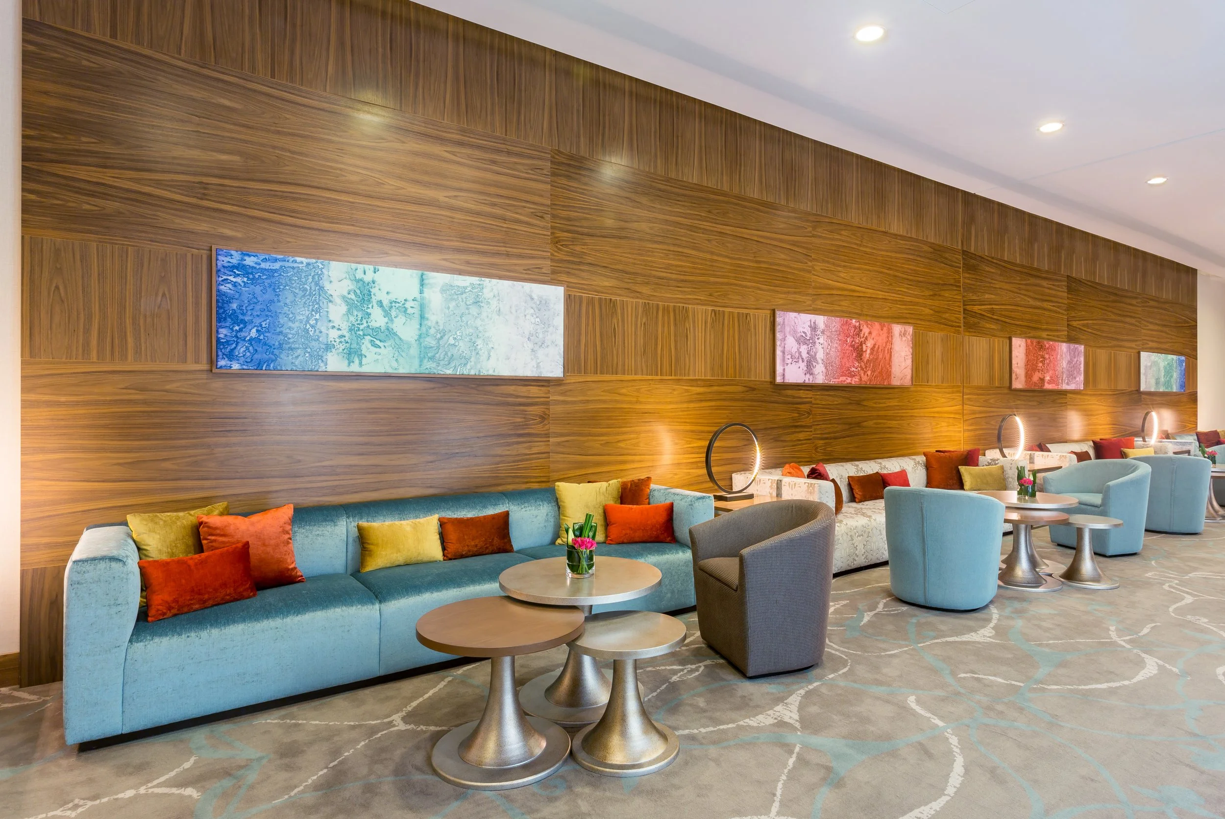Mezzanine floor lounge seating at Hilton Garden Inn hotel in Tangier, Morocco
