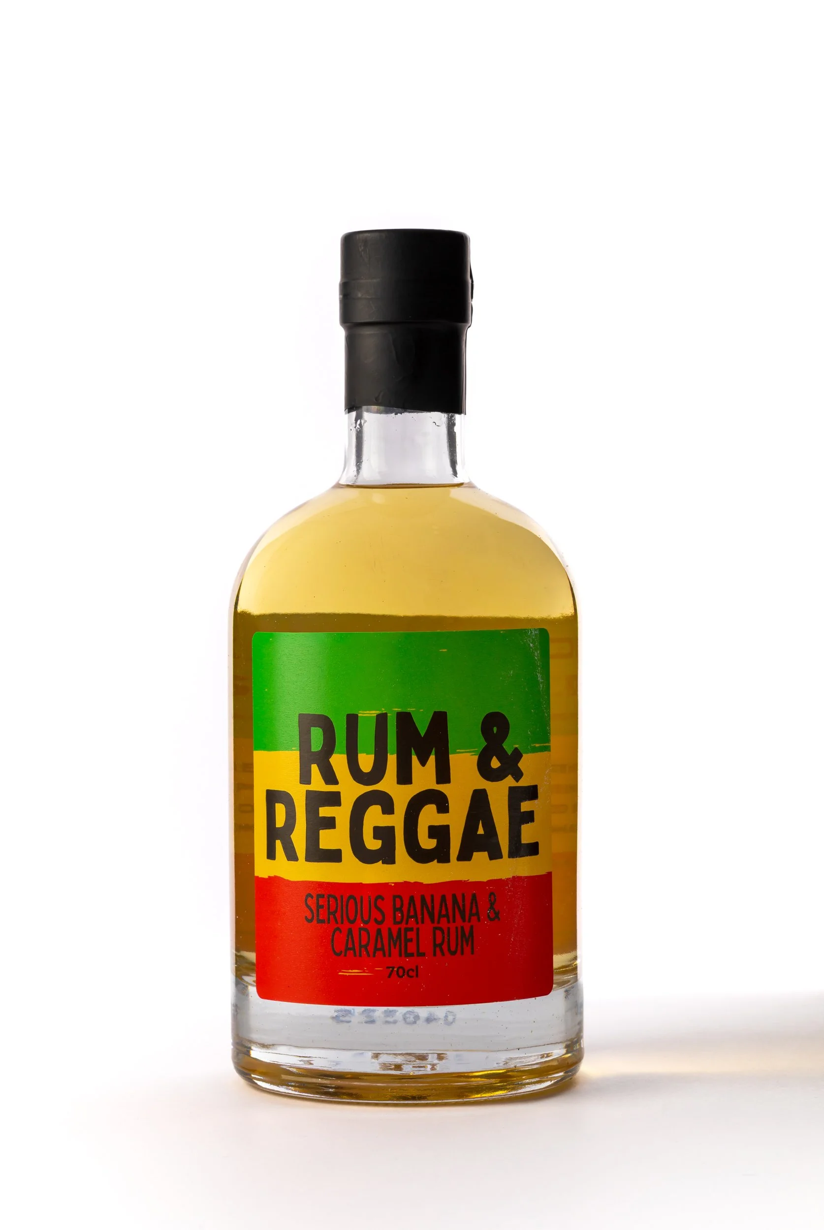 Rum &amp; Reggae Serious Banana &amp; Caramel Rum product shot isolated on white background