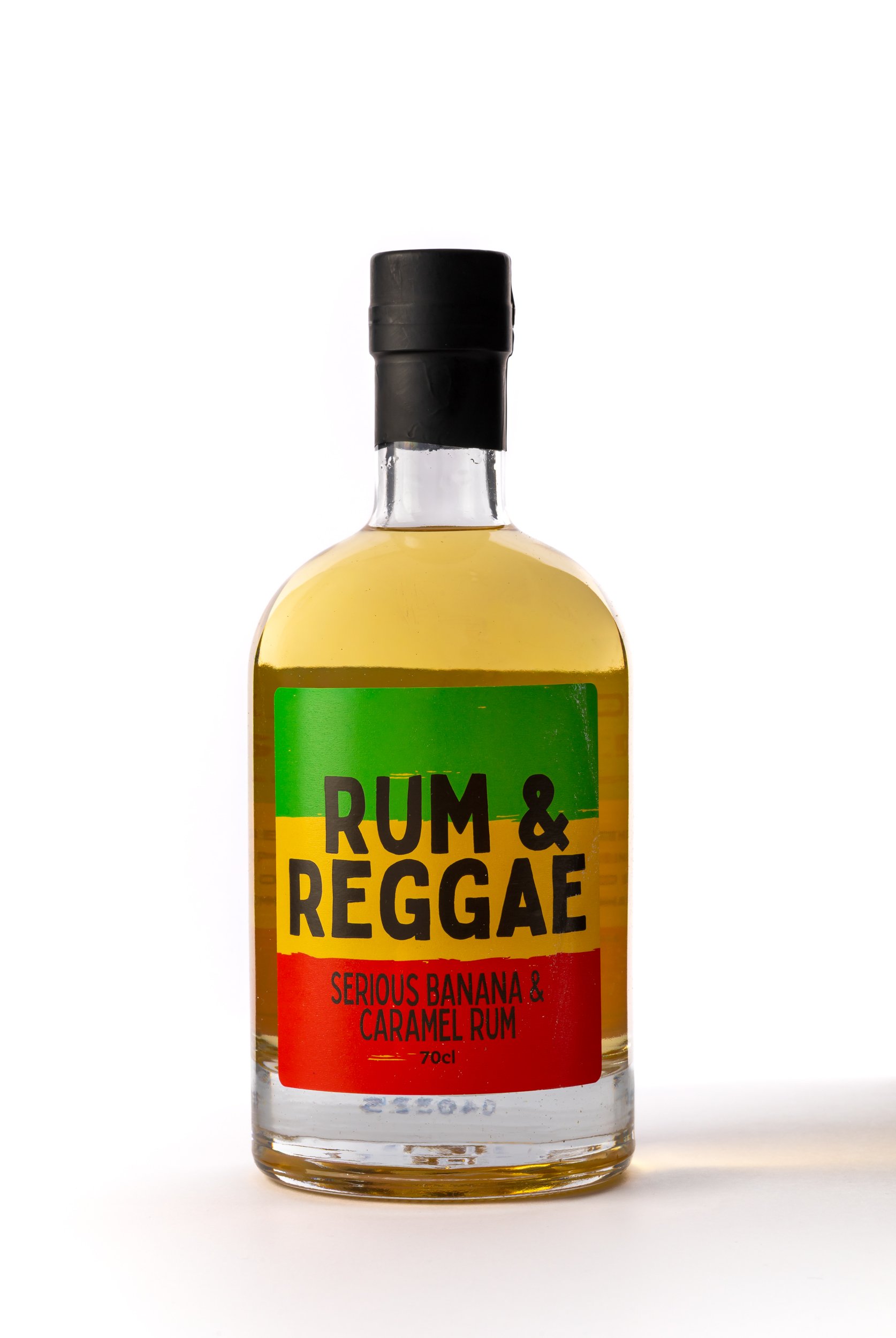 Rum &amp; Reggae Serious Banana &amp; Caramel Rum product shot isolated on white background