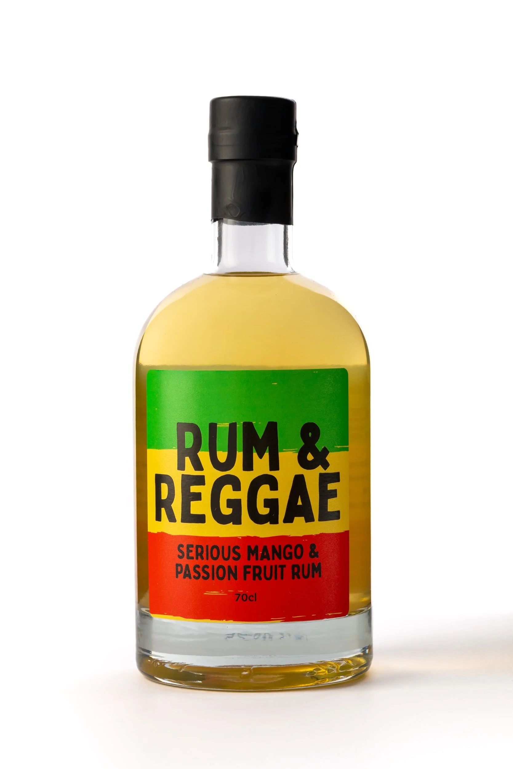 Rum &amp; Reggae Serious Mango &amp; Passion Fruit Rum product shot isolated on white background