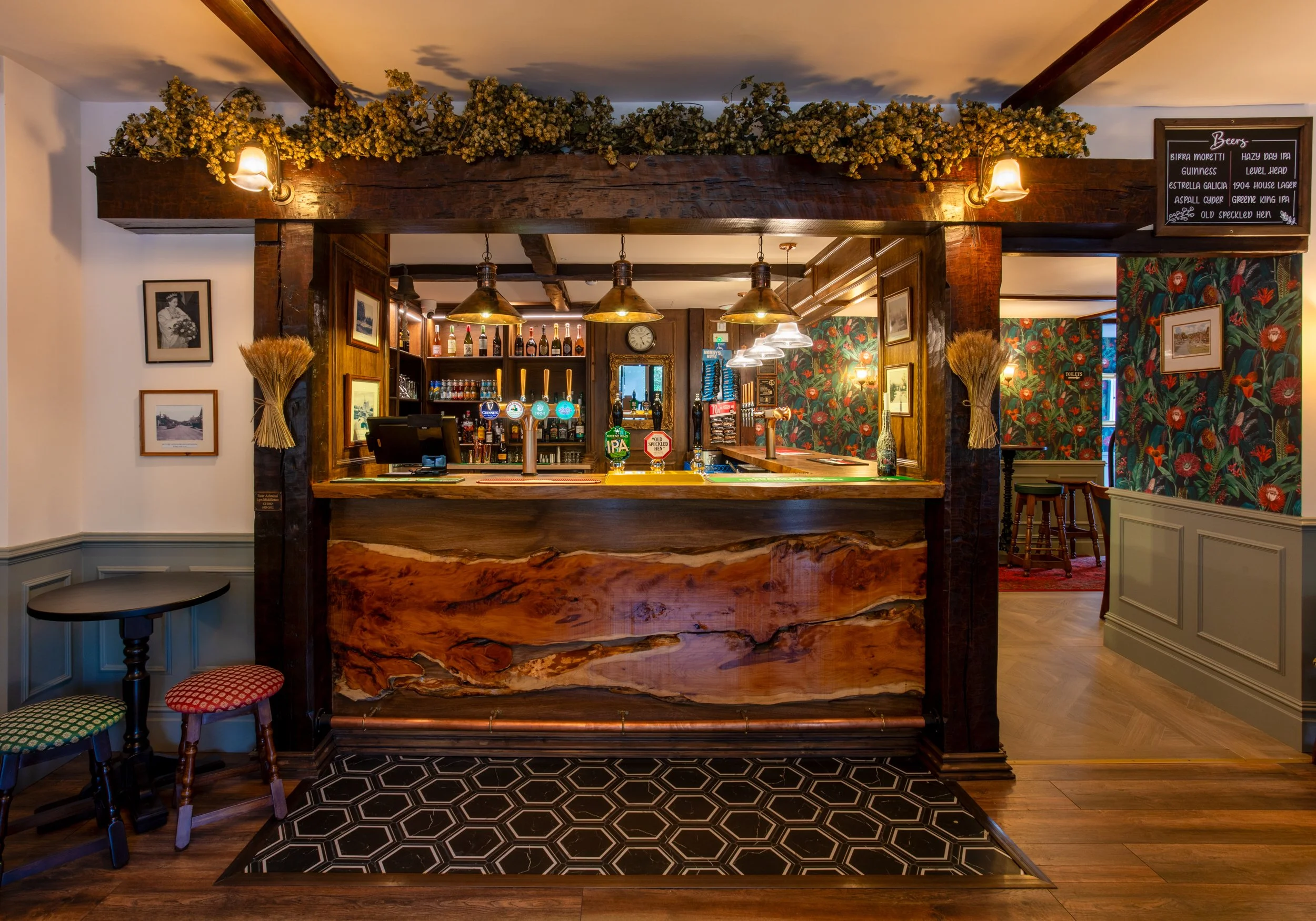 The lovely main bar at The Wheatsheaf Inn Grayswood