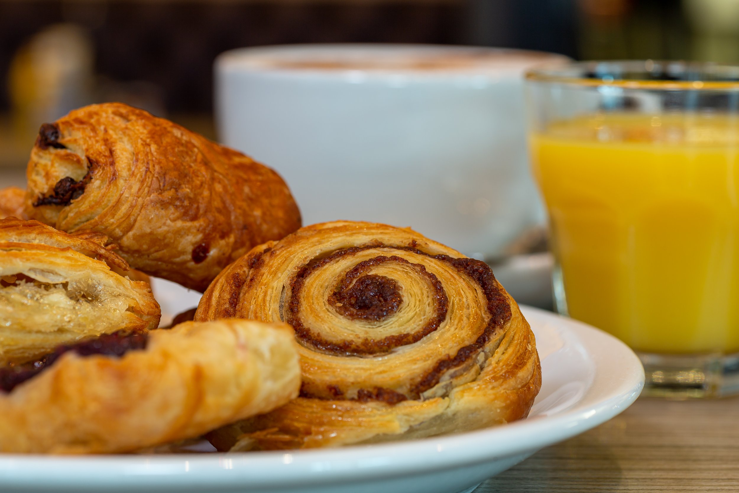 Cinnamon swirl and other breakfast pastries
