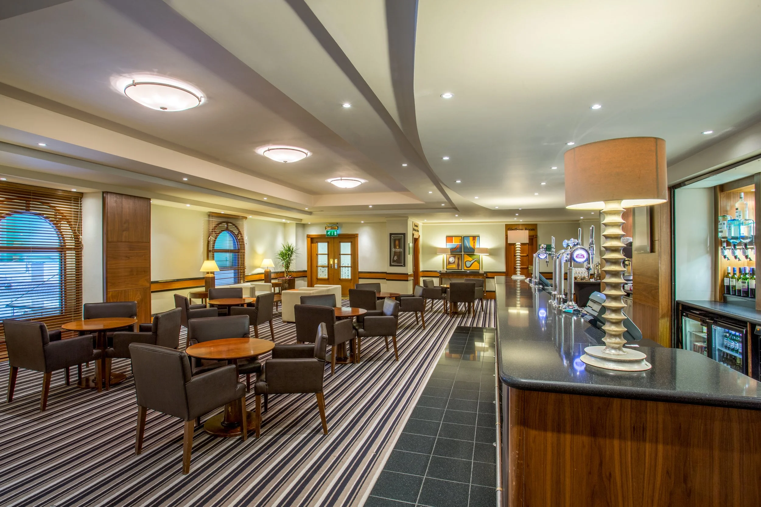 Hotel bar area at Crowne Plaza, Leeds
