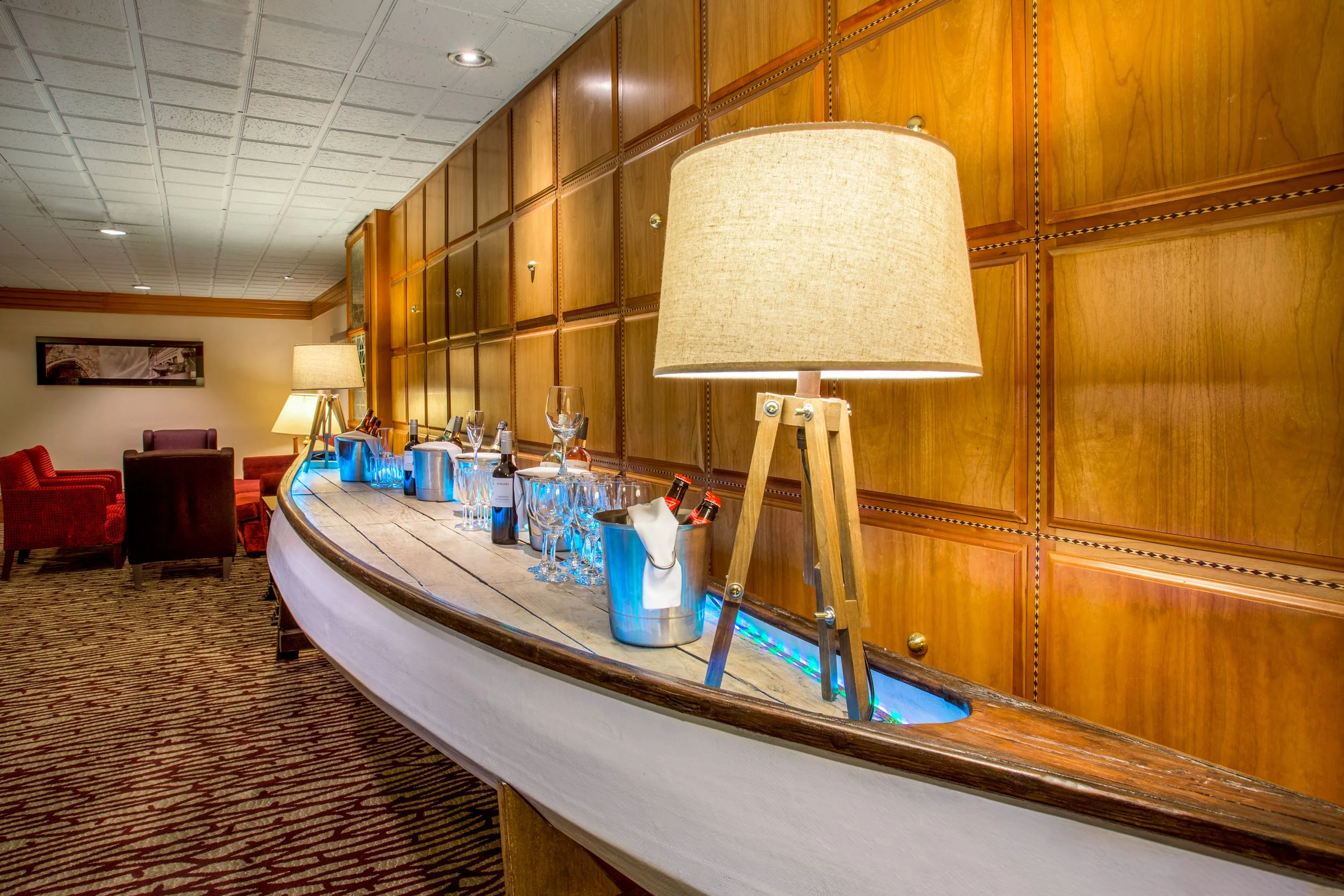Mezzanine floor boat bar at Crowne Plaza hotel, Leeds