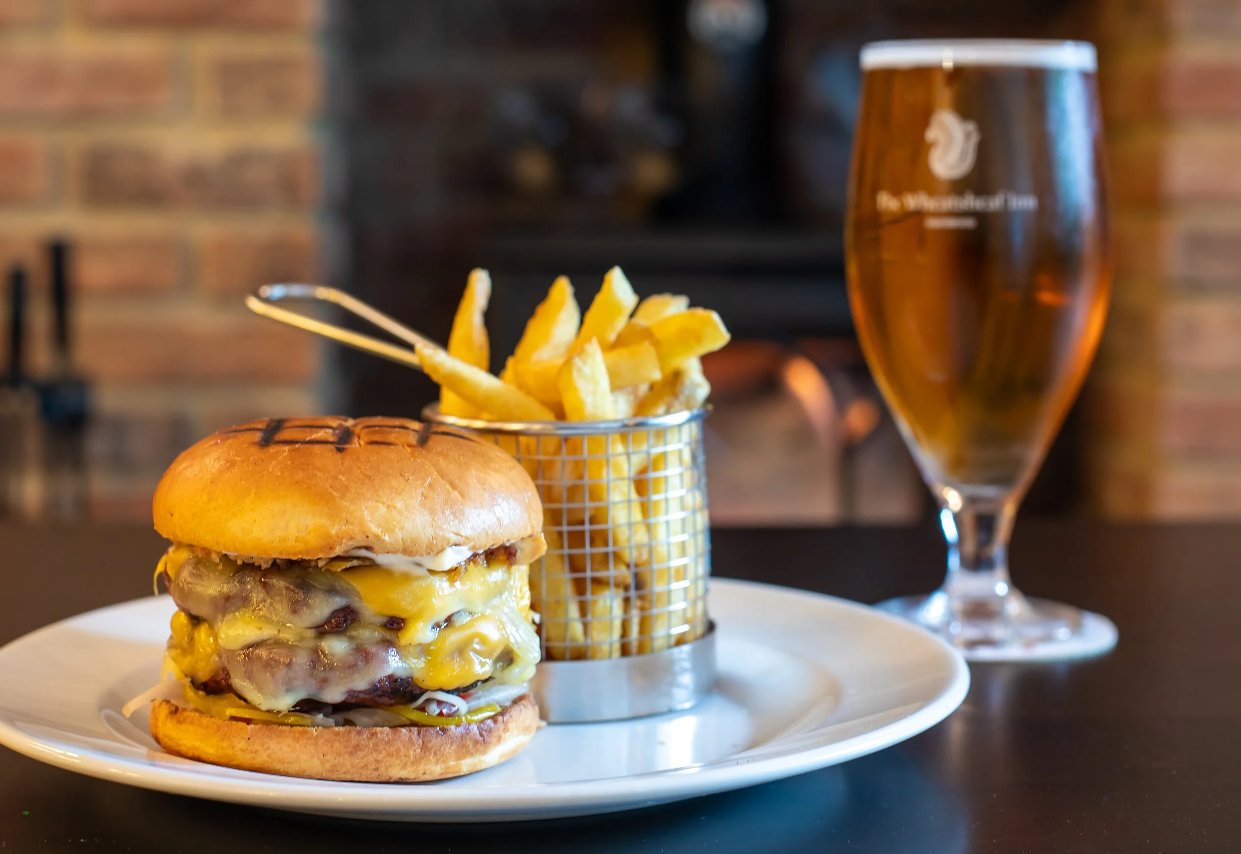 The Wheatsheaf cheeseburger and fries