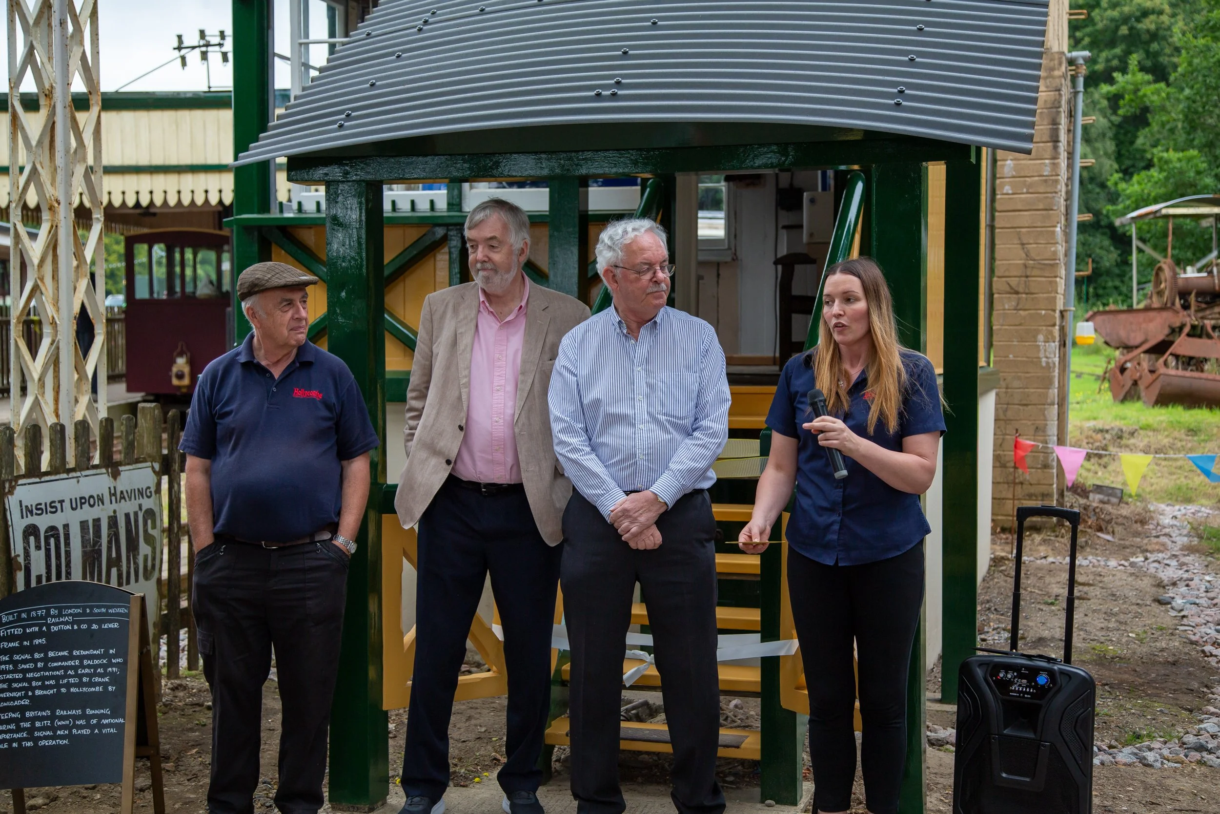 Opening speech about de-commissioned Liphook Signal Box – Hollycombe Steam In The Country – Charitable Event Photography by Sequoia Studios