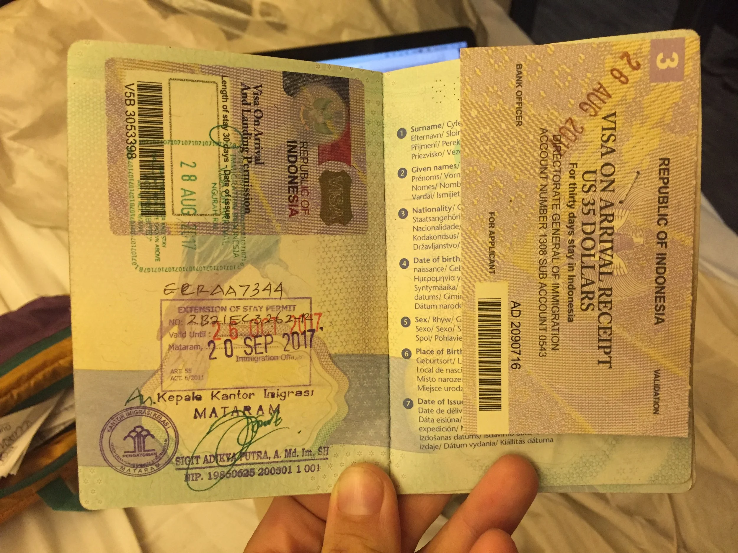 Extending an Indonesian visa