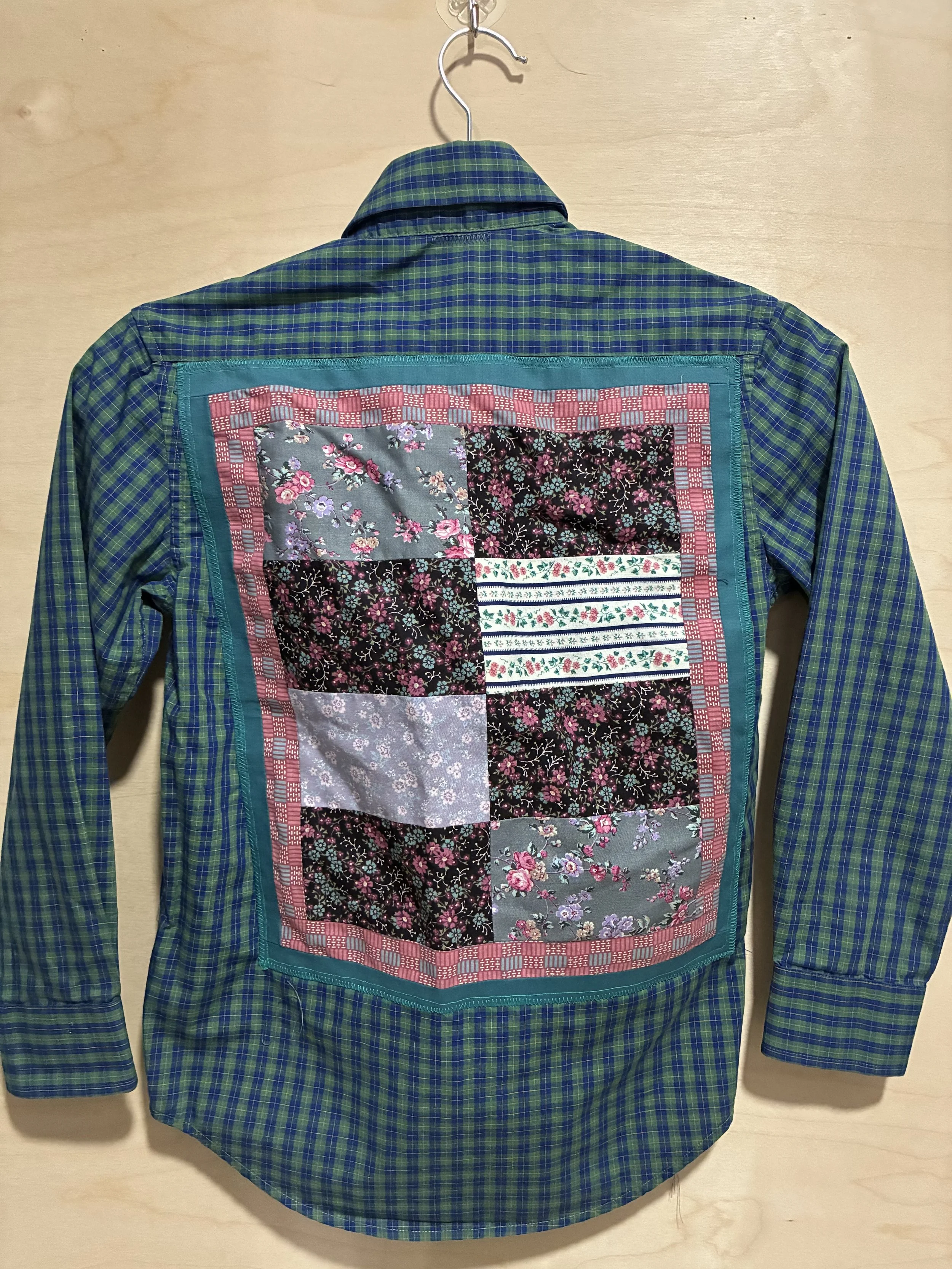 Blue & Green Floral Flag Collared Shirt (10)