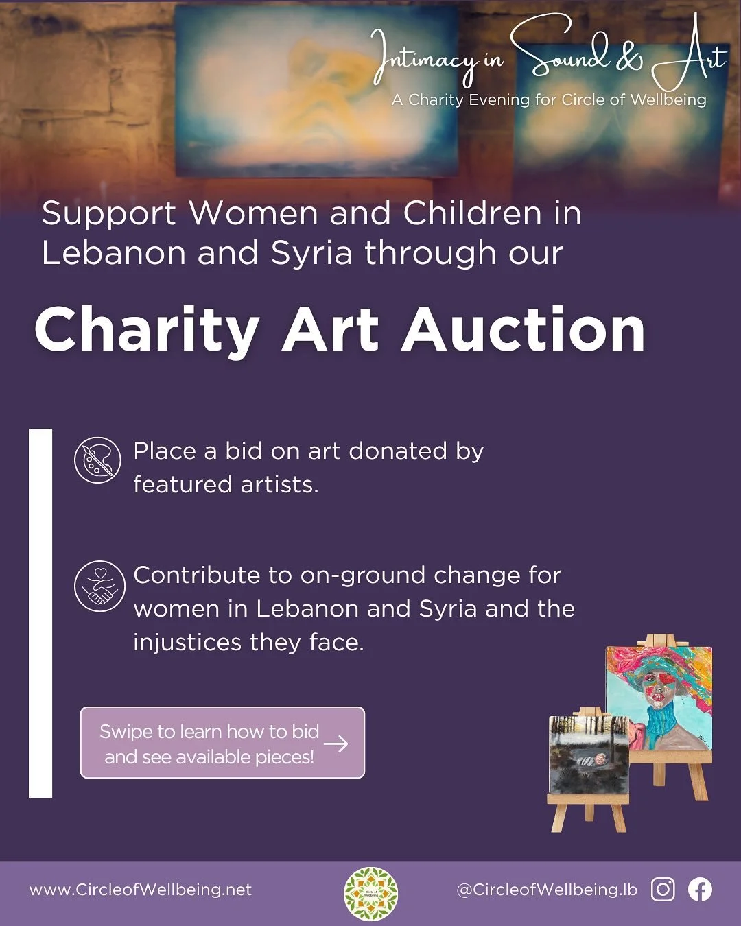 🎨💕Join us for Circle of Wellbeing&rsquo;s Art &amp; Intimacy charity auction

Each artwork featured has been donated by talented artists to support women and children in Lebanon and Syria. Every bid helps us provide mental health support, hygiene s