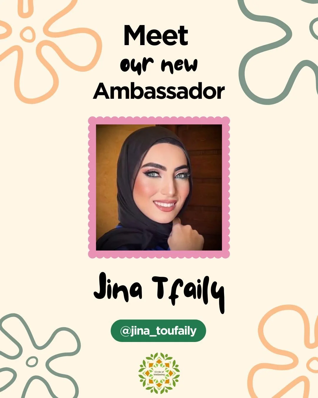Meet Jina Tfaily, one of our new Circle of Wellbeing Ambassadors 💜

We stand for dignity, healing, and justice for women in Lebanon.

Visit our website to learn how you can get involved.

#CircleOfWellbeing #AmbassadorsForChange #Solidarity #MentalH
