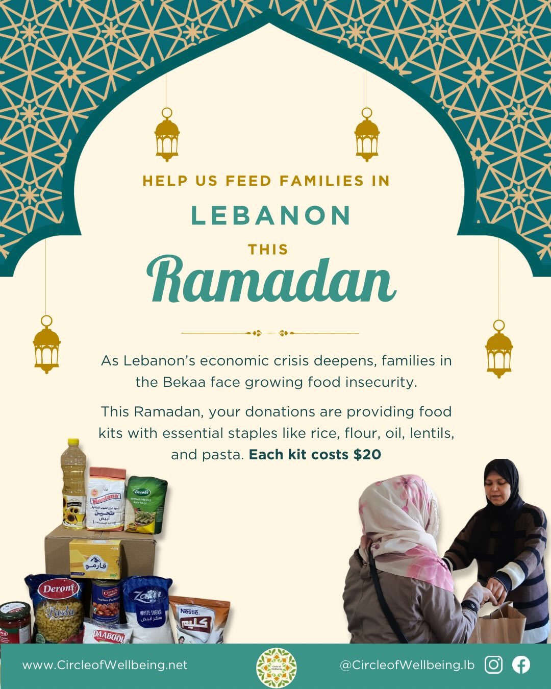 This Ramadan, help us provide food kits to families in Lebanon&rsquo;s Bekaa Valley. Each $20 kit includes essentials like rice, flour, oil, lentils, and pasta.

Donate via Vipps (#834704) for Norway or Fundahope (ID #9204) for international donors.