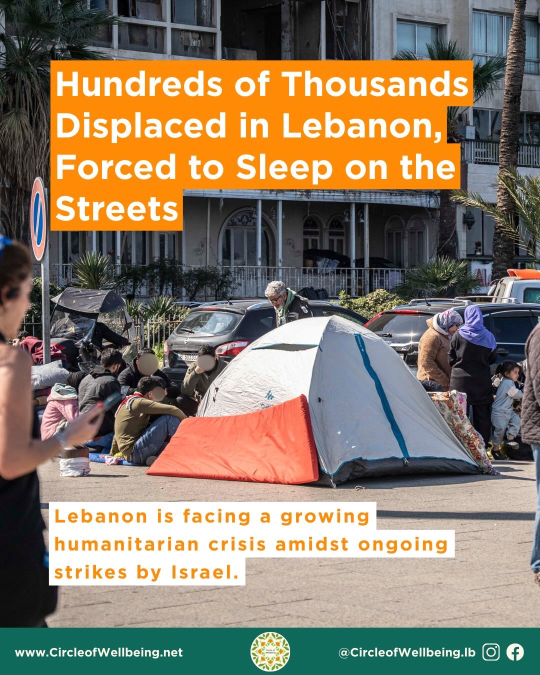 Hundreds of thousands of people in Lebanon have been displaced due to a bombardment of Israeli airstrikes. Families are sleeping in cars, on sidewalks, and in public spaces while searching for safety.

CoWB remains committed to supporting women and c