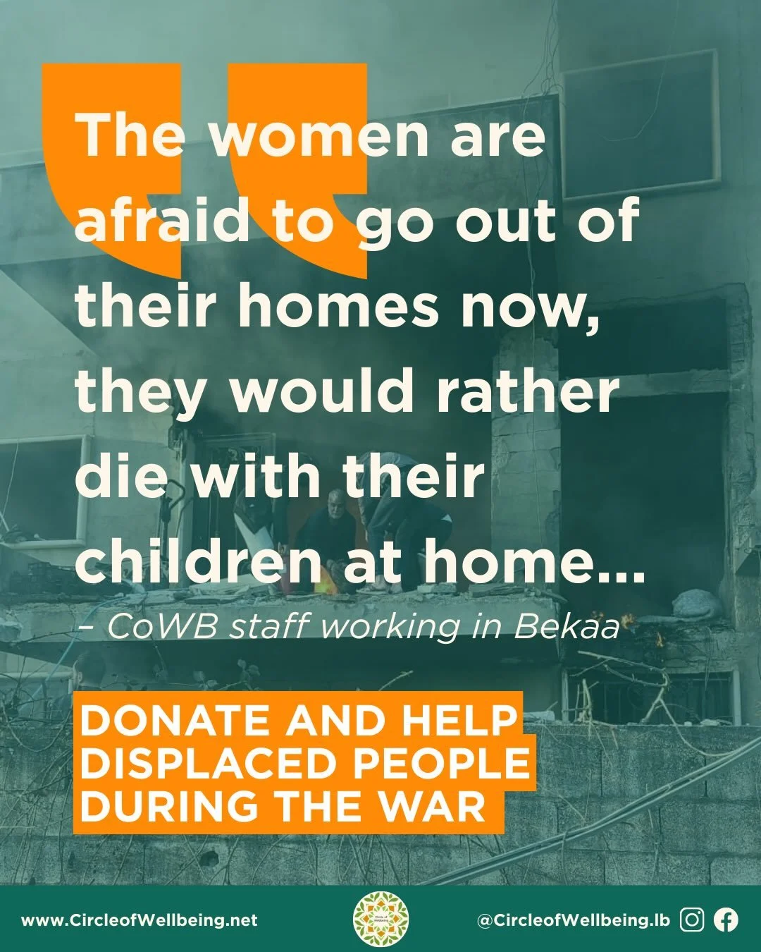 Families in Bekaa are living in fear after Isr@eli airstrikes struck just minutes from our center.

Women tell us they are too afraid to leave their homes. Many would rather stay inside with their children, even as the danger grows around them.

This
