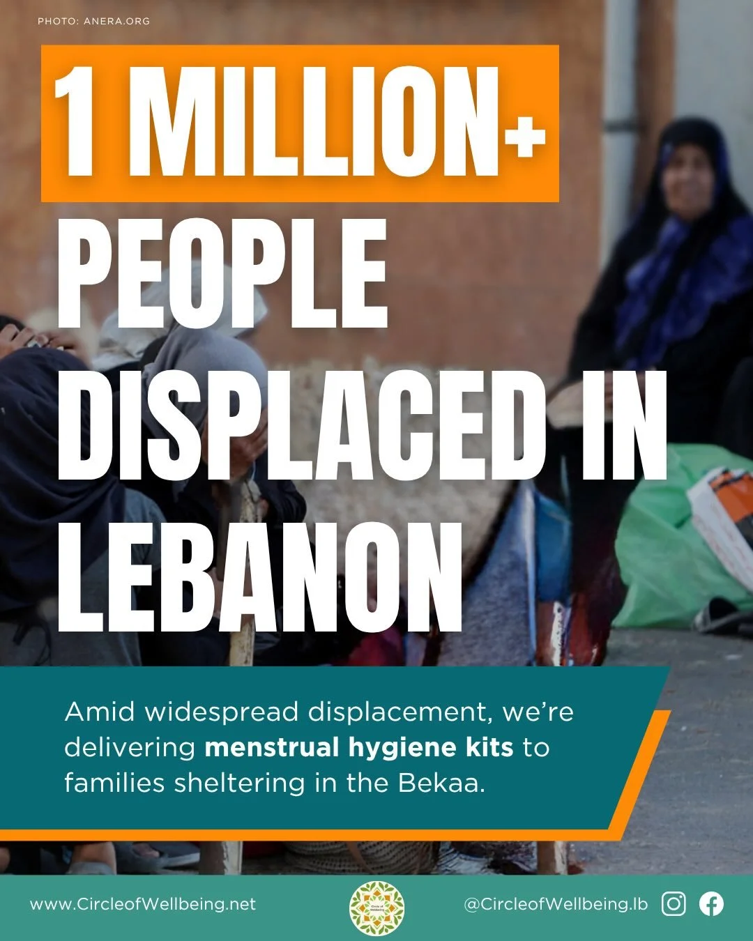 Over a million people have been displaced across Lebanon as a direct result of Isr@el&rsquo;s ongoing attacks. Families in the Bekaa Valley are living in overcrowded shelters with little access to basic necessities.

Women and girls are being pushed 