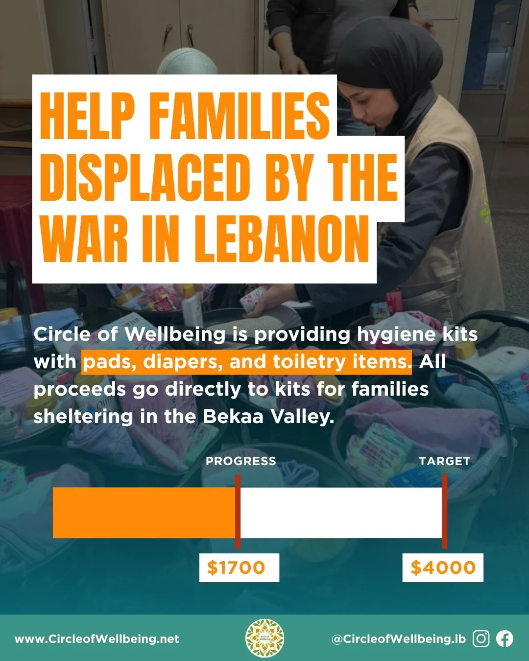 Despite the temporary ceasefire, the reality on the ground has not changed for many families. Ongoing attacks continue to force people to remain in shelters and prevent them from safely returning home.

Circle of Wellbeing continues to provide dignit
