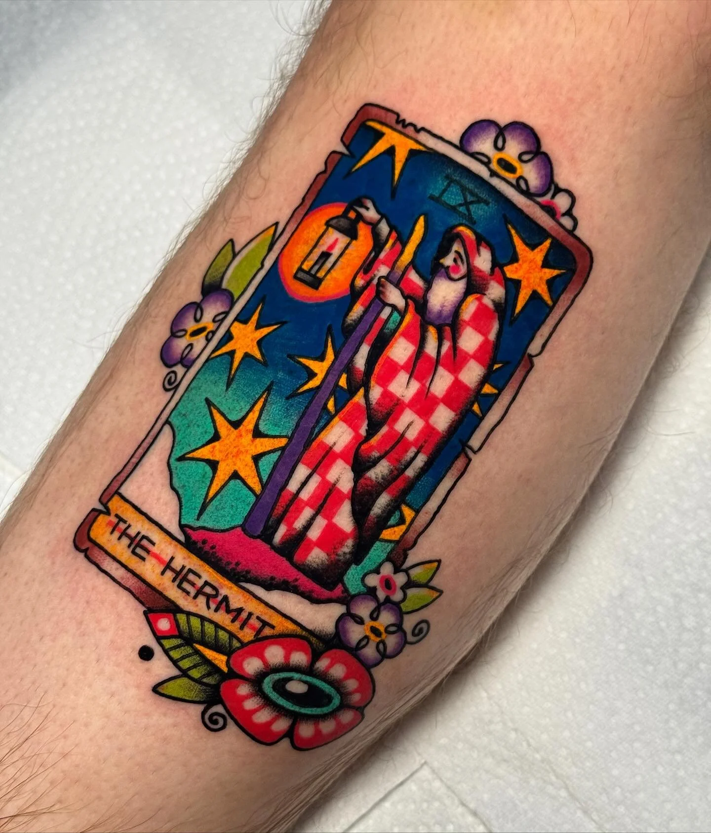 sometimes you just gotta go into hermit mode 🕯️thanks so much Farley for letting me brighten up your leg again 💖

Would love to make more custom tarot cards! Please slide into my DMs for your own 🪄

🎱

🗓️ Booking for: October &amp; Beyond 🪩✨

?