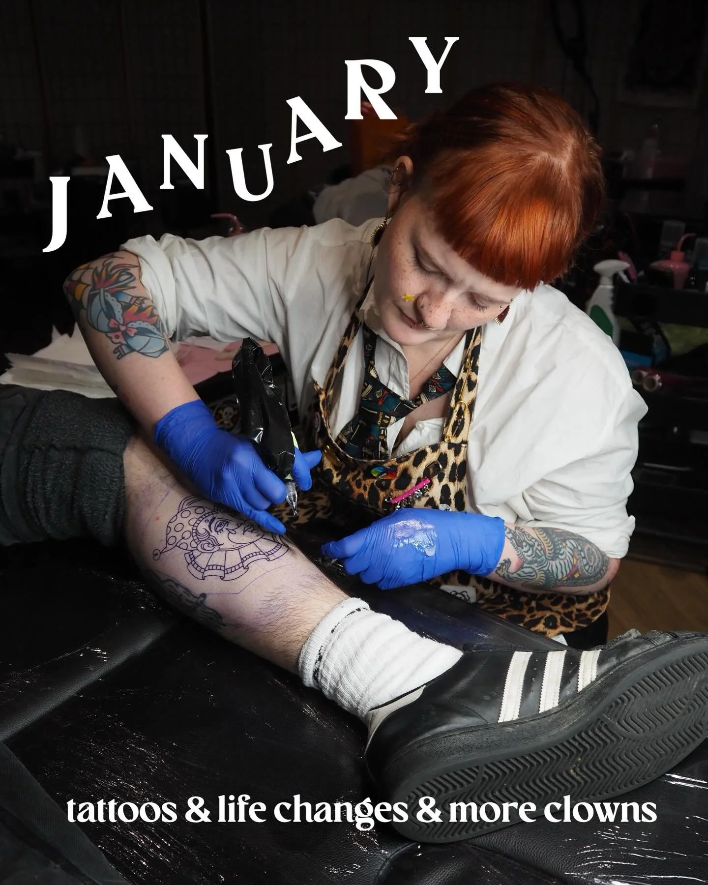 here&rsquo;s a colourful and silly little January recap for ya. Itms been a helluva month over here @leatherlanetattoo - thank you so much to everyone who kept me busy, it&rsquo;s been a lovely welcome to a new space. 

January has been full of fun t