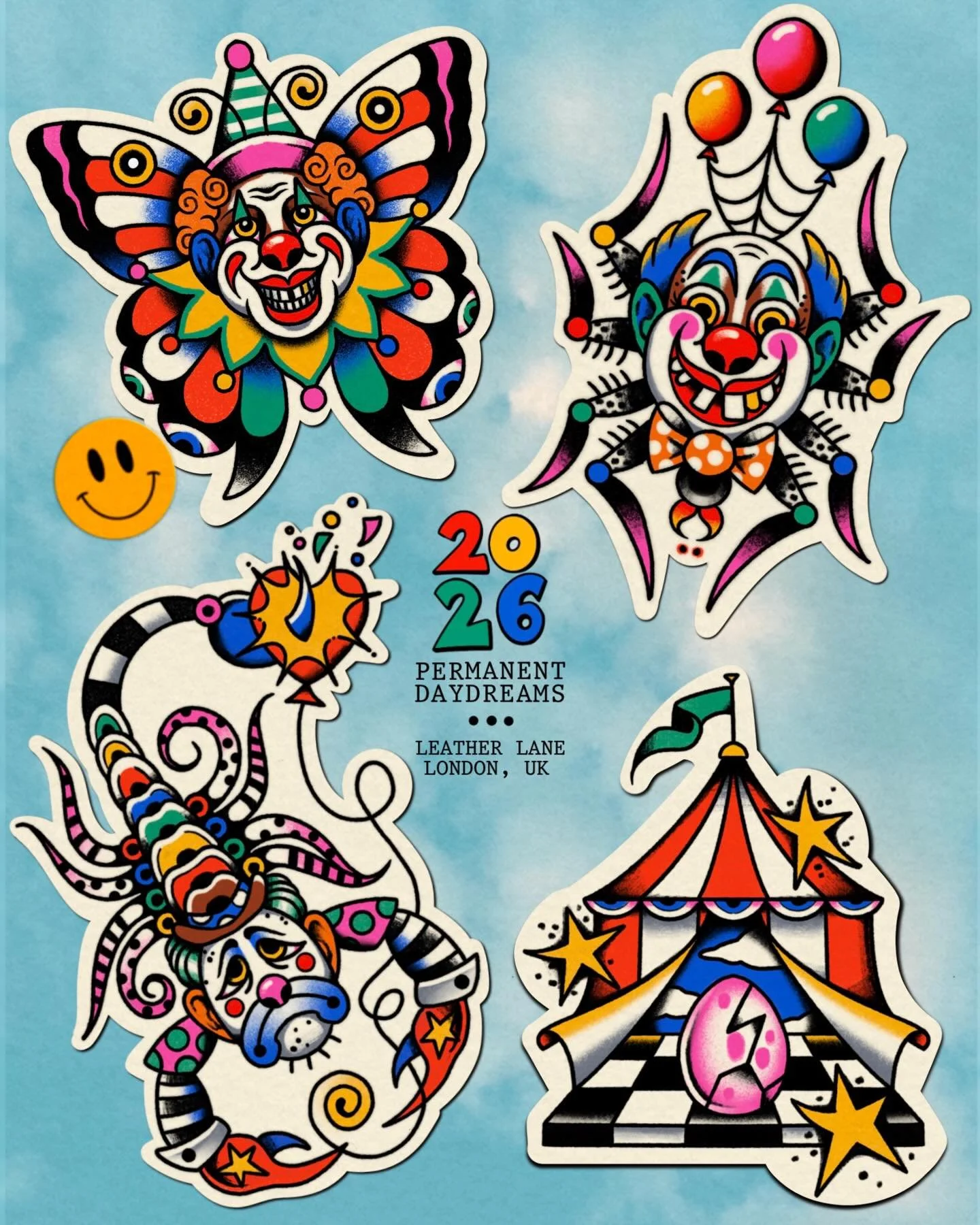 STEP RIGHT UP, STEP RIGHT UP - fancy new clown designs for your skin! Get your clown tattoo from a clown today - run &amp; don&rsquo;t delay 🎪 only @leatherlanetattoo 

As always, can be done in colour or black &amp; grey! Swipe 4 clowncore inspo fr