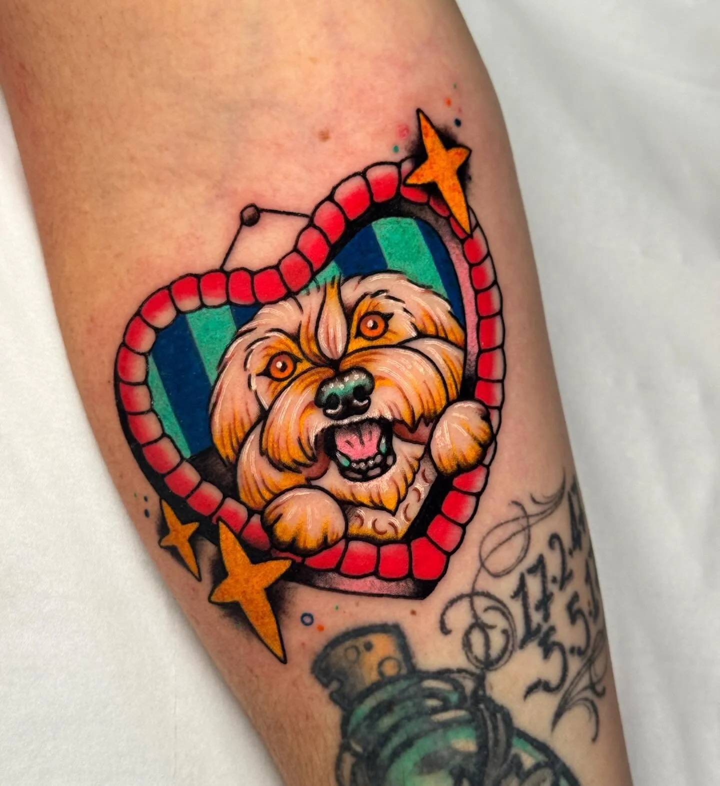 Cutie little framed pet portrait of the lovely Flo from a little while ago, thanks so much Keely for the honor of popping her on your arm forever 🌈🫶🏻✨

Let me make you a pet portrait! A clown, a princess, a diva - any which way you want it - let&r