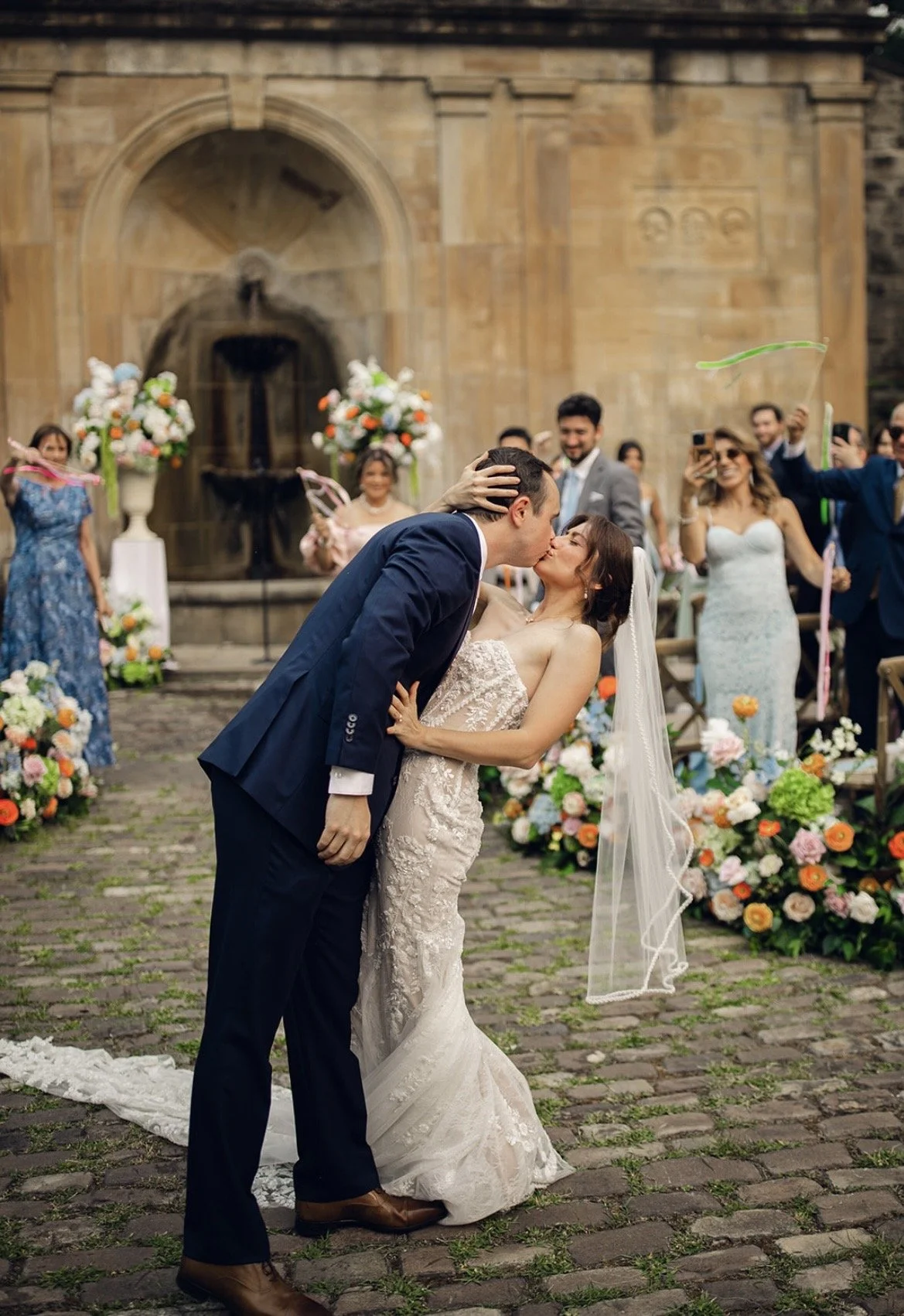 A soft summer wedding palette inspired by warm evenings, flourishing gardens, and Italian romance.