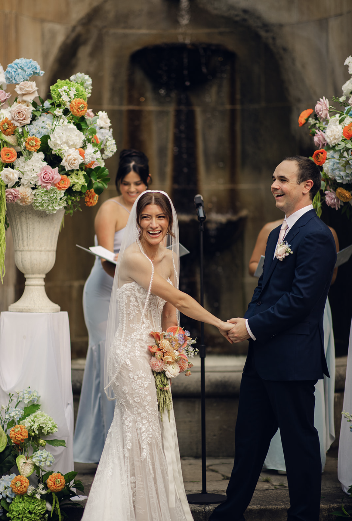 Artfully designed floral rentals made a statement without competing with the natural beauty of the venue.