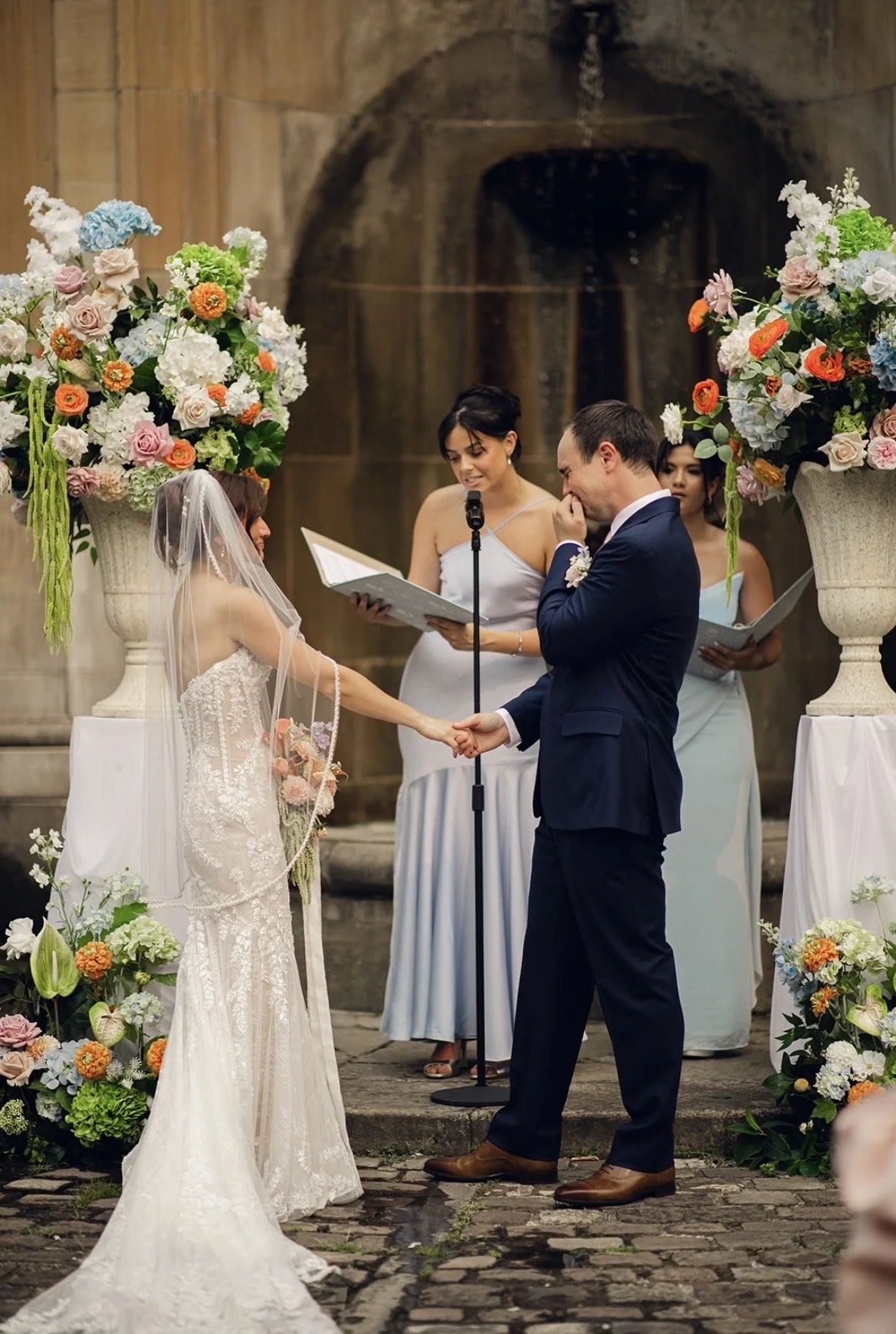 A soft summer wedding palette inspired by warm evenings, flourishing gardens, and Italian romance.