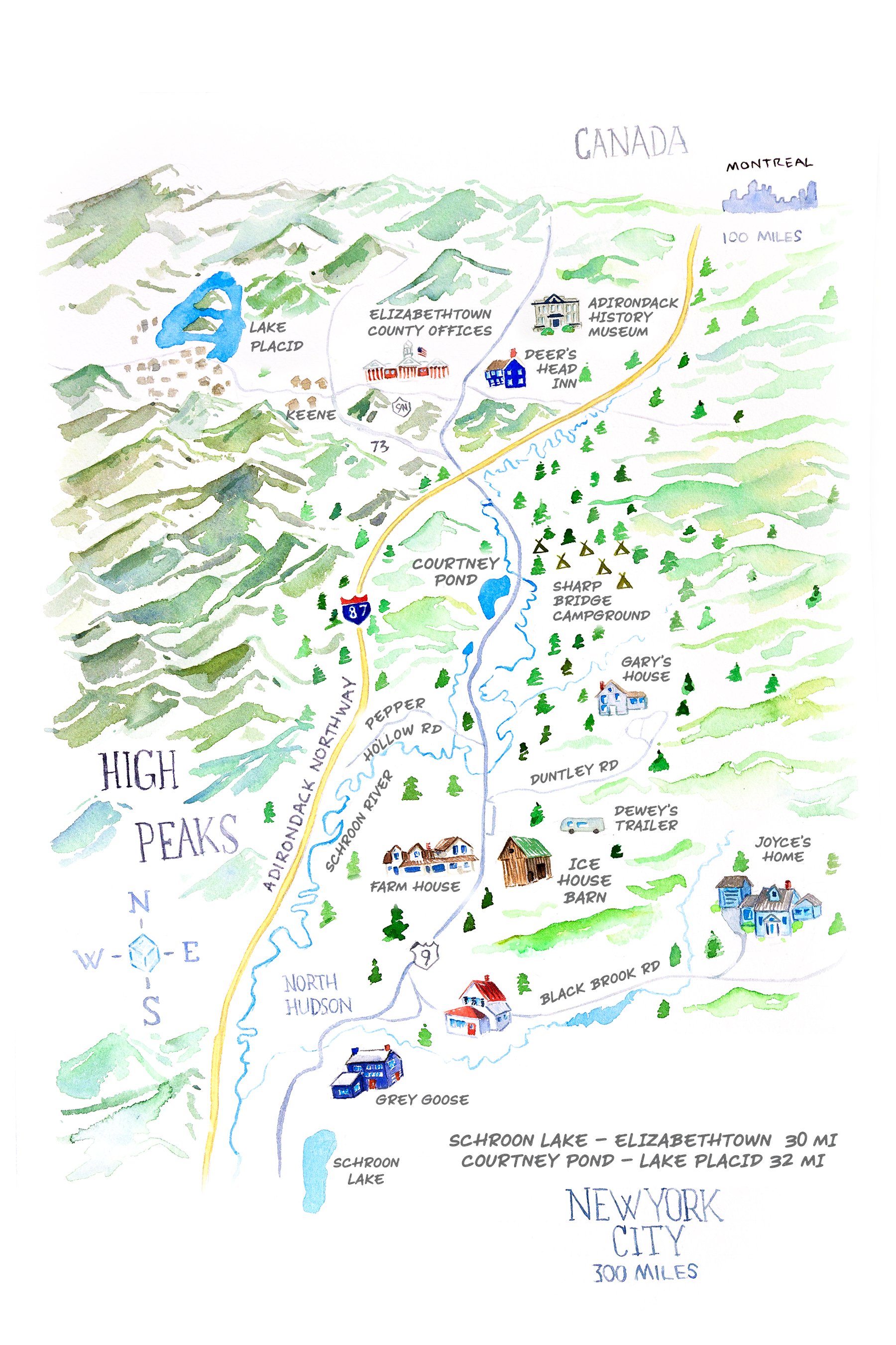 The Adirondacks - book inset map