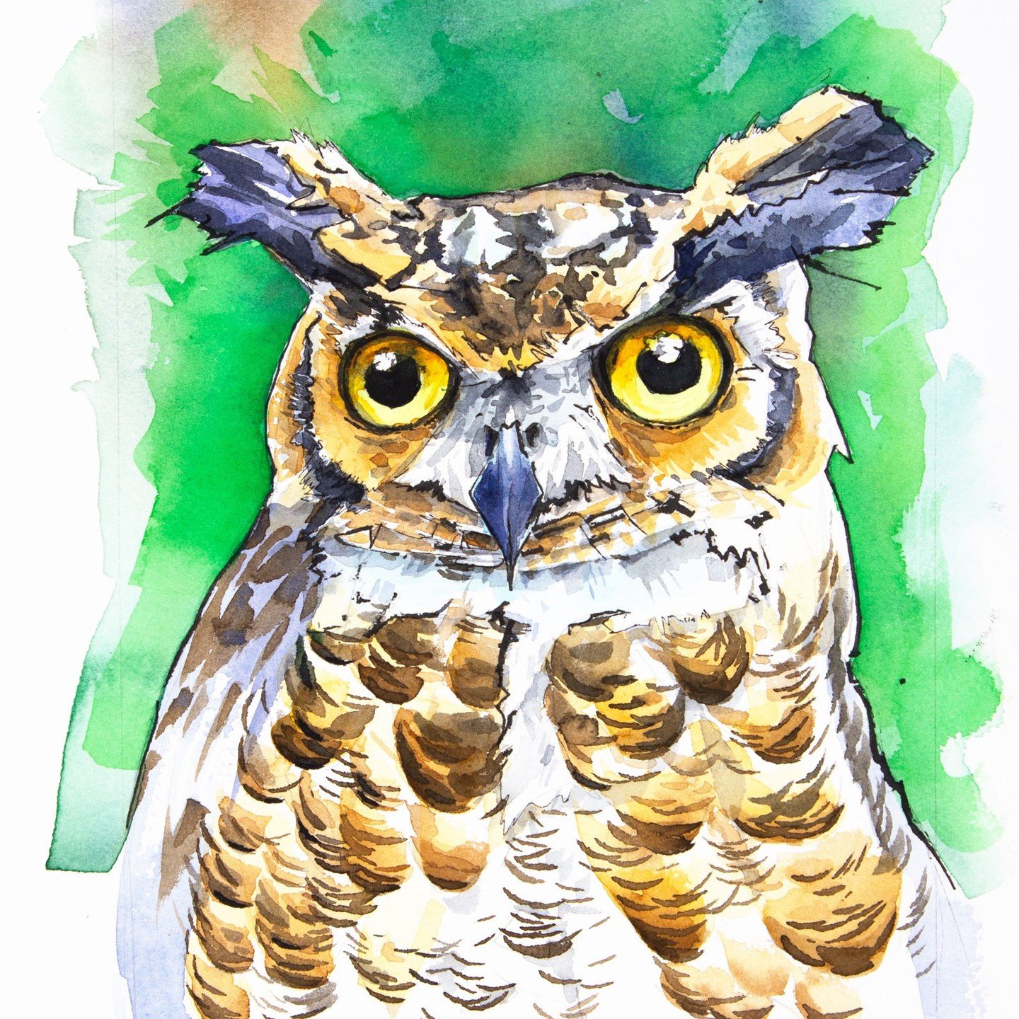 You may be wondering *WHO* bought this Great Horned owl at @cheryllloyd225's very first Art Salon yesterday @somaartsalon. It was @alesfxpost - local sound designer &amp; editor. Maybe some day we'll collaborate on some real life bird VO's for some v