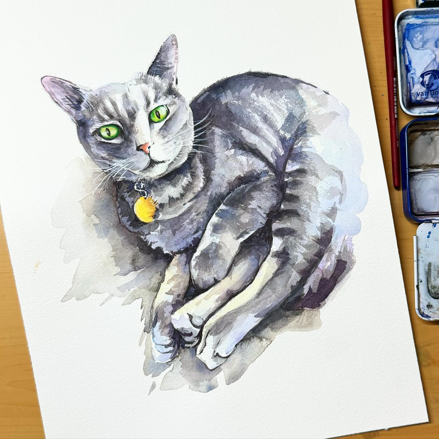 Pet portraits are back! @anna_moxnes commissioned this from me. 😸😻🥰

The portraits never really left&hellip;it&rsquo;s just been a while since I&rsquo;ve posted one.

Anna is a skydiving friend of @melaniecurtis11. When they&rsquo;re not falling o
