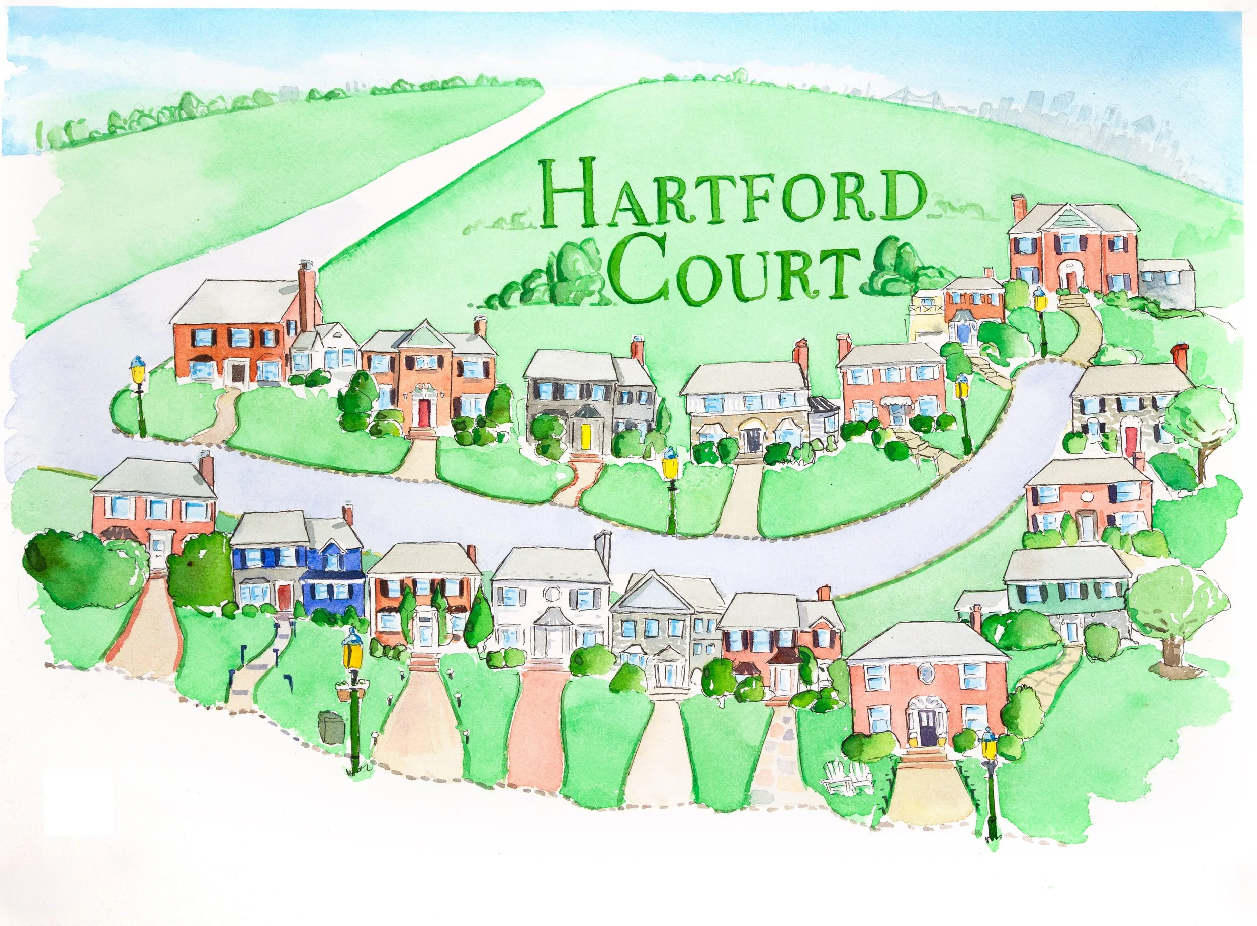 Hartford Court neighborhood of South Orange, NJ