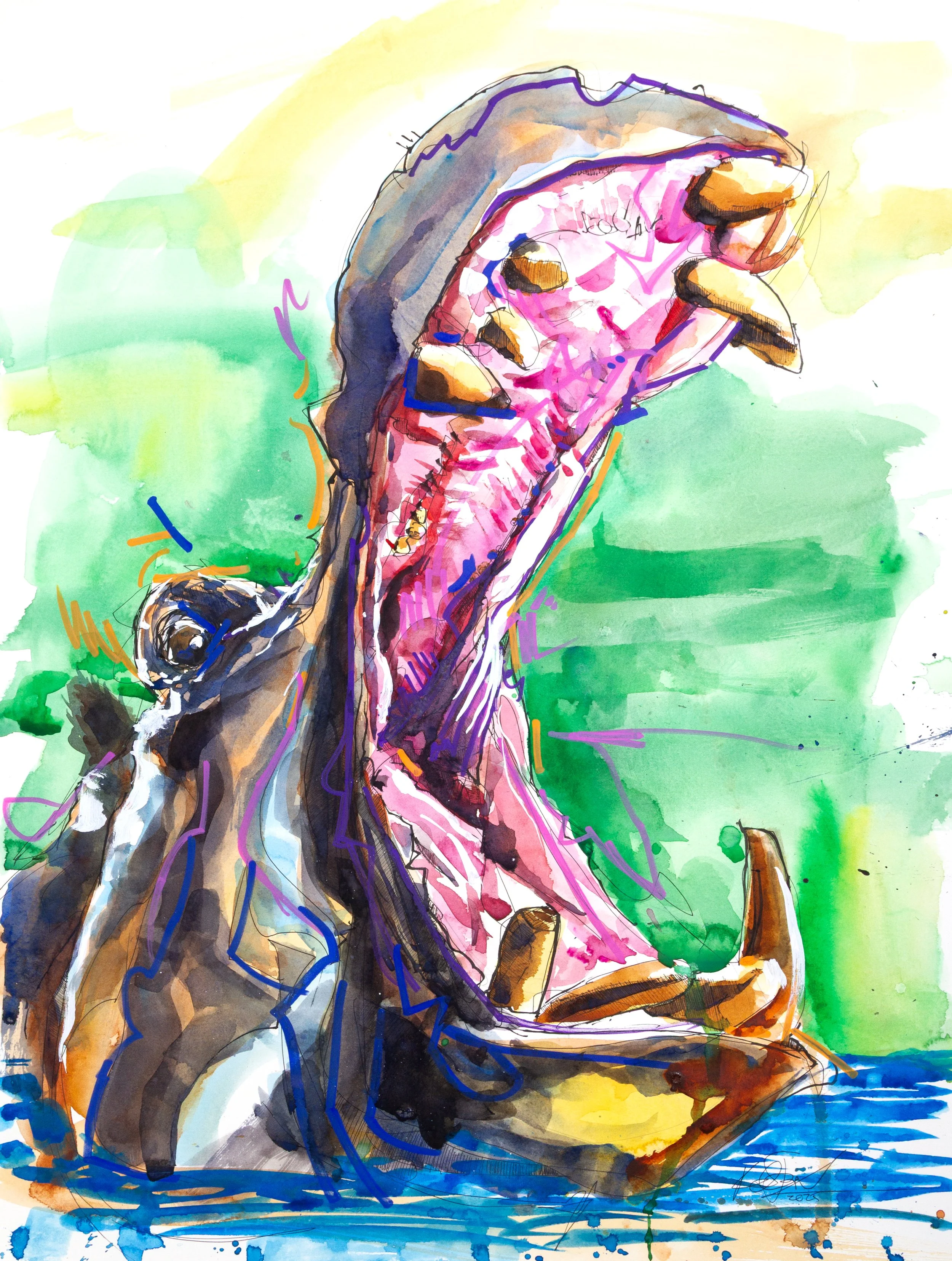 Hippo 18" x 24"