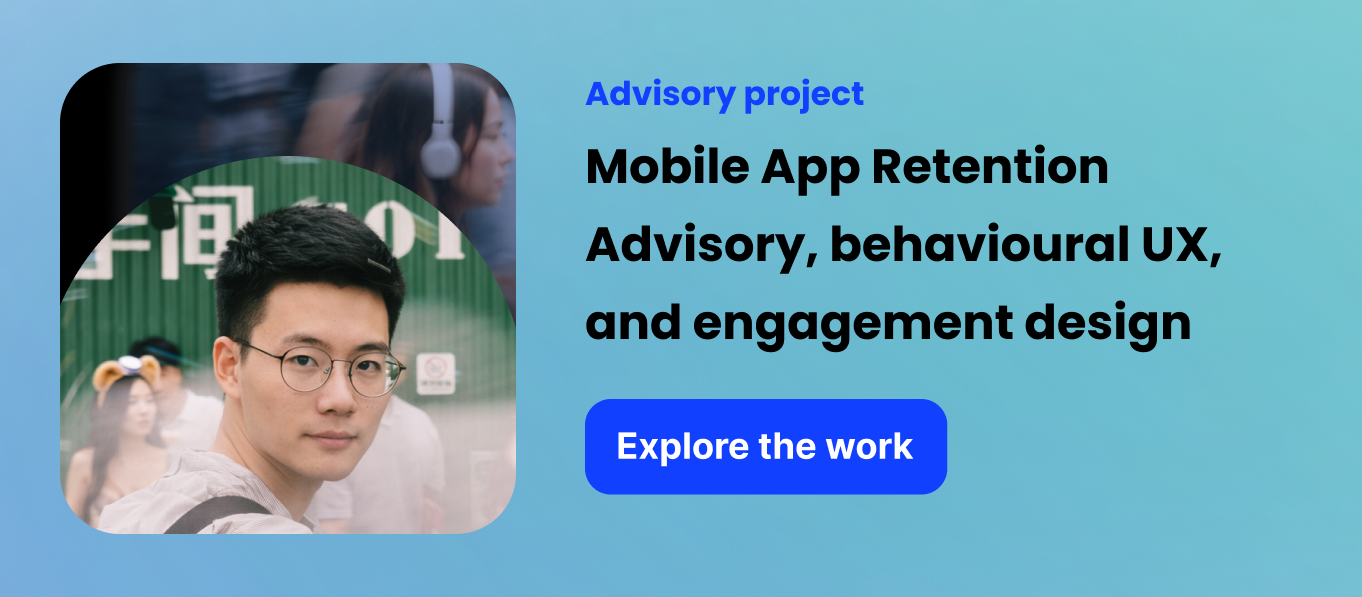 Visual for a mobile app retention advisory case on behavioral UX, competition mechanics, and repeat engagement