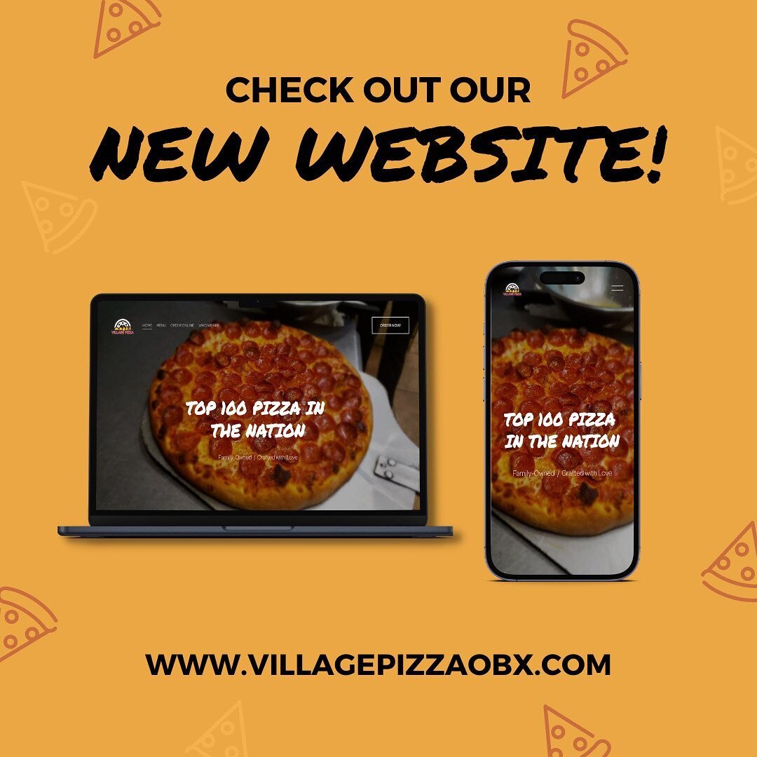 Fresh out of the oven - our new and improved website is here! Enjoy a seamless browsing and ordering experience, and get ready to indulge in our mouthwatering pizzas from the comfort of your own home 🍕
⠀⠀⠀⠀⠀⠀⠀⠀⠀
www.villagepizzaobx.com / 252.255.525