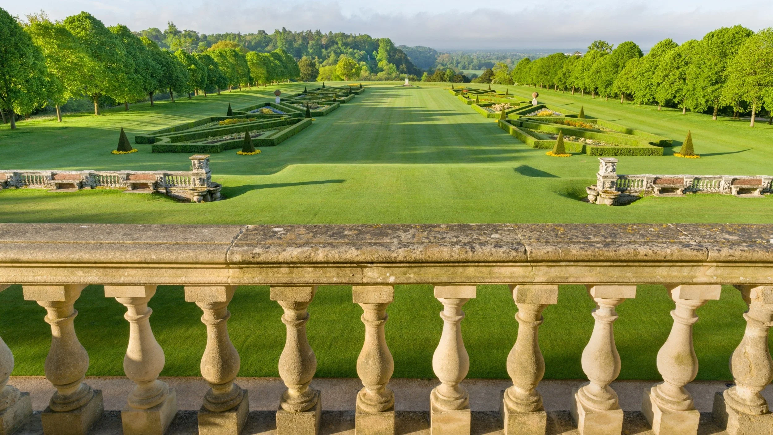 View of Cliveden's gardens from the terrace