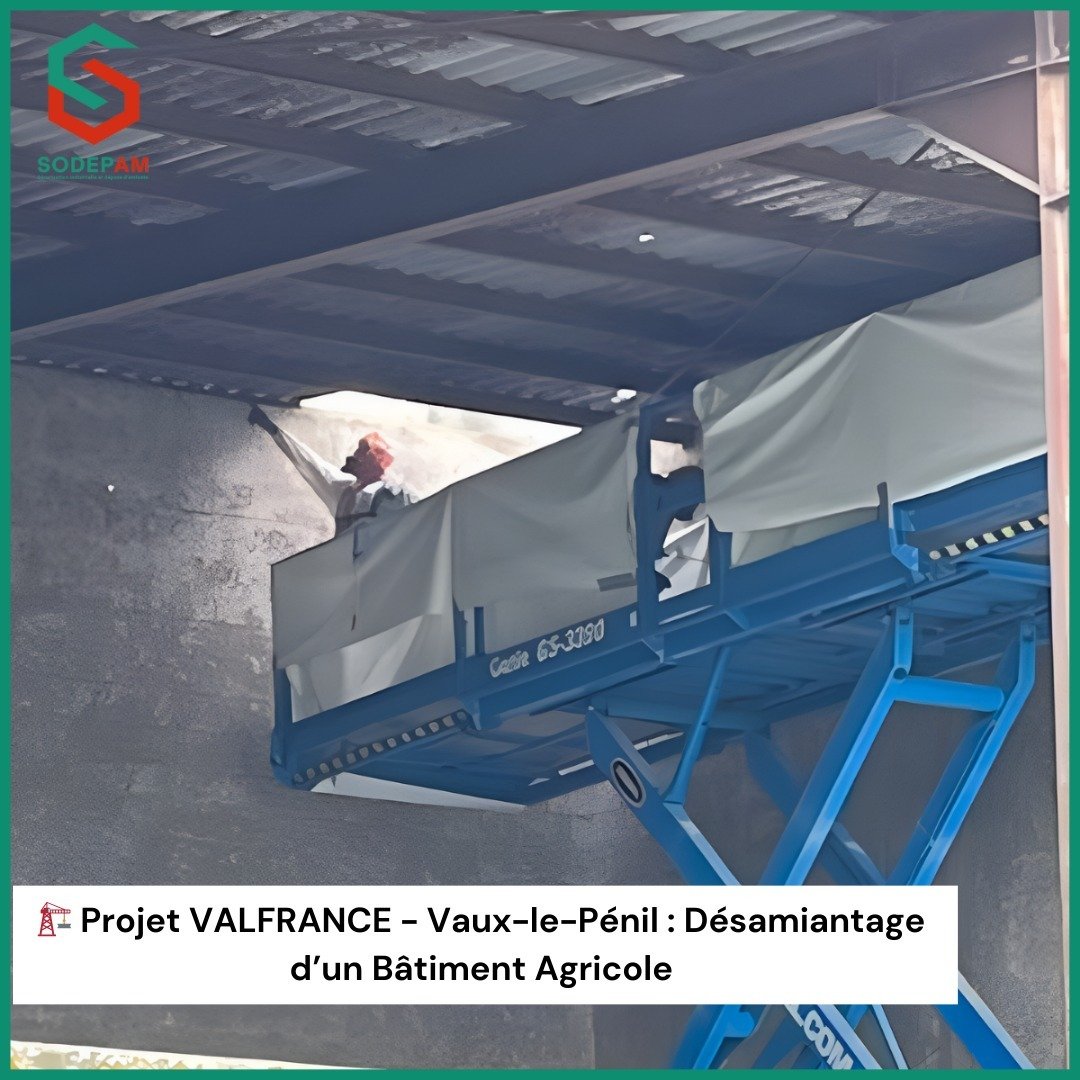 🏗️ Projet VALFRANCE - Vaux-le-P&eacute;nil : D&eacute;samiantage d&rsquo;un B&acirc;timent Agricole

R&eacute;cemment, SODEPAM a men&eacute; &agrave; bien un projet de d&eacute;samiantage &agrave; Vaux-le-P&eacute;nil pour Valfrance , ciblant un b&a