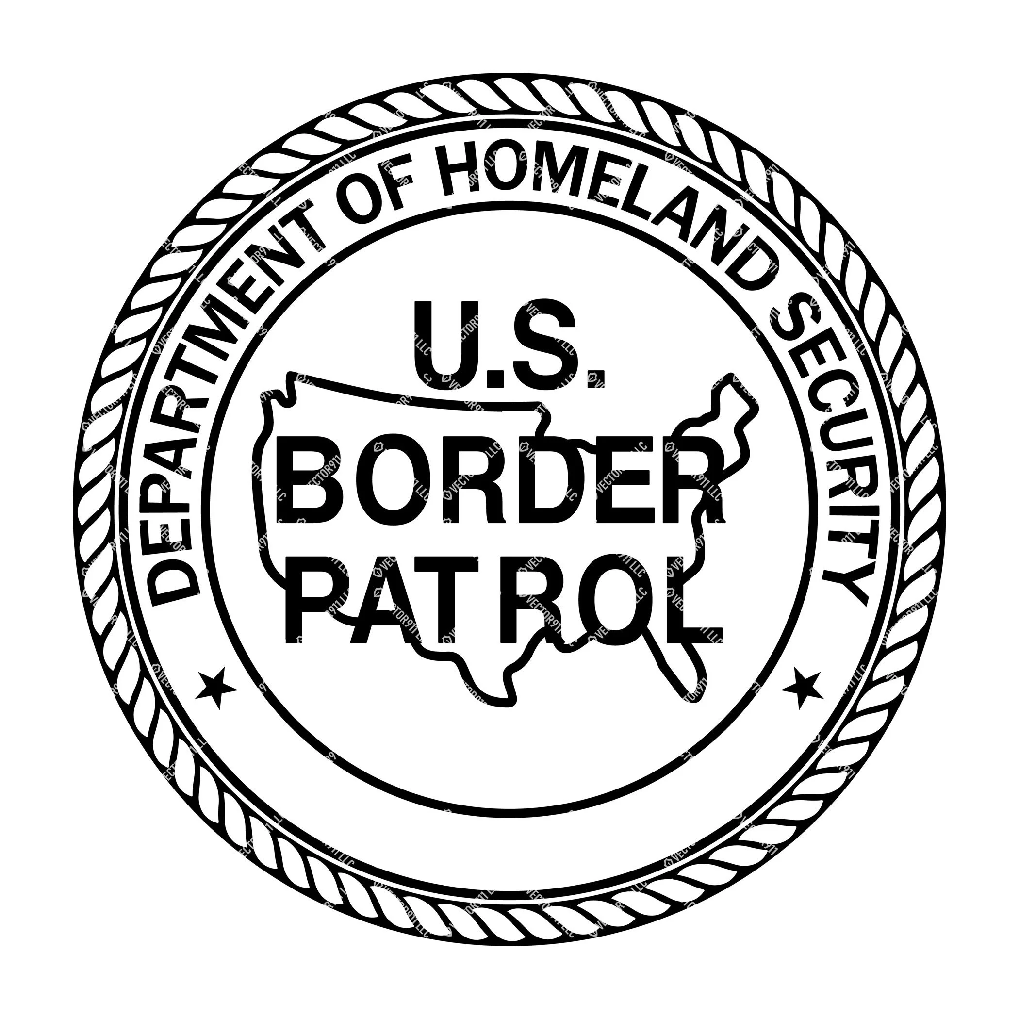 Border Patrol DOJ Vintage Badge Vector | High-Quality Design for