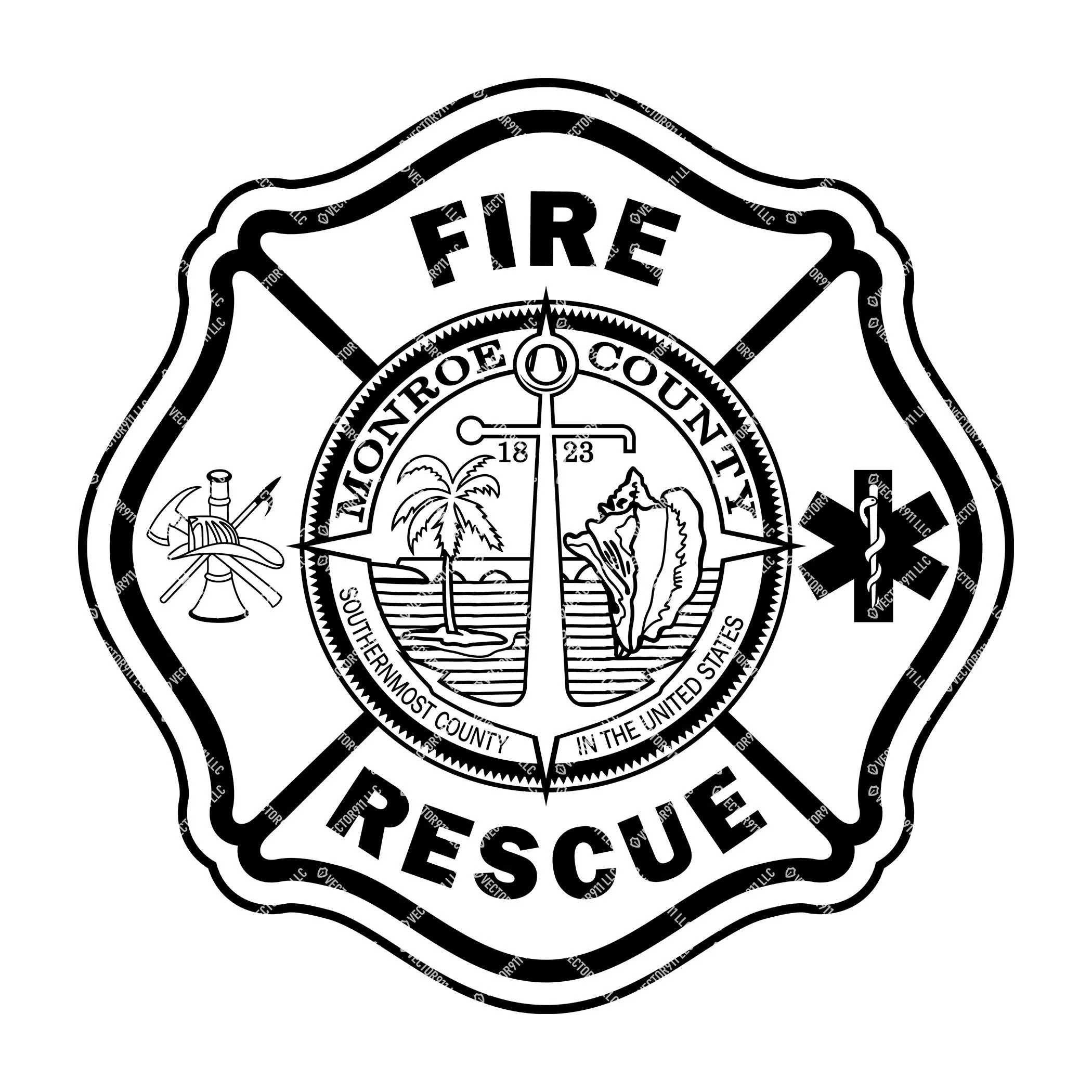 Los Angeles CA Fire LAFD Badge Vector HighQuality Design for Woodworking, Engraving and