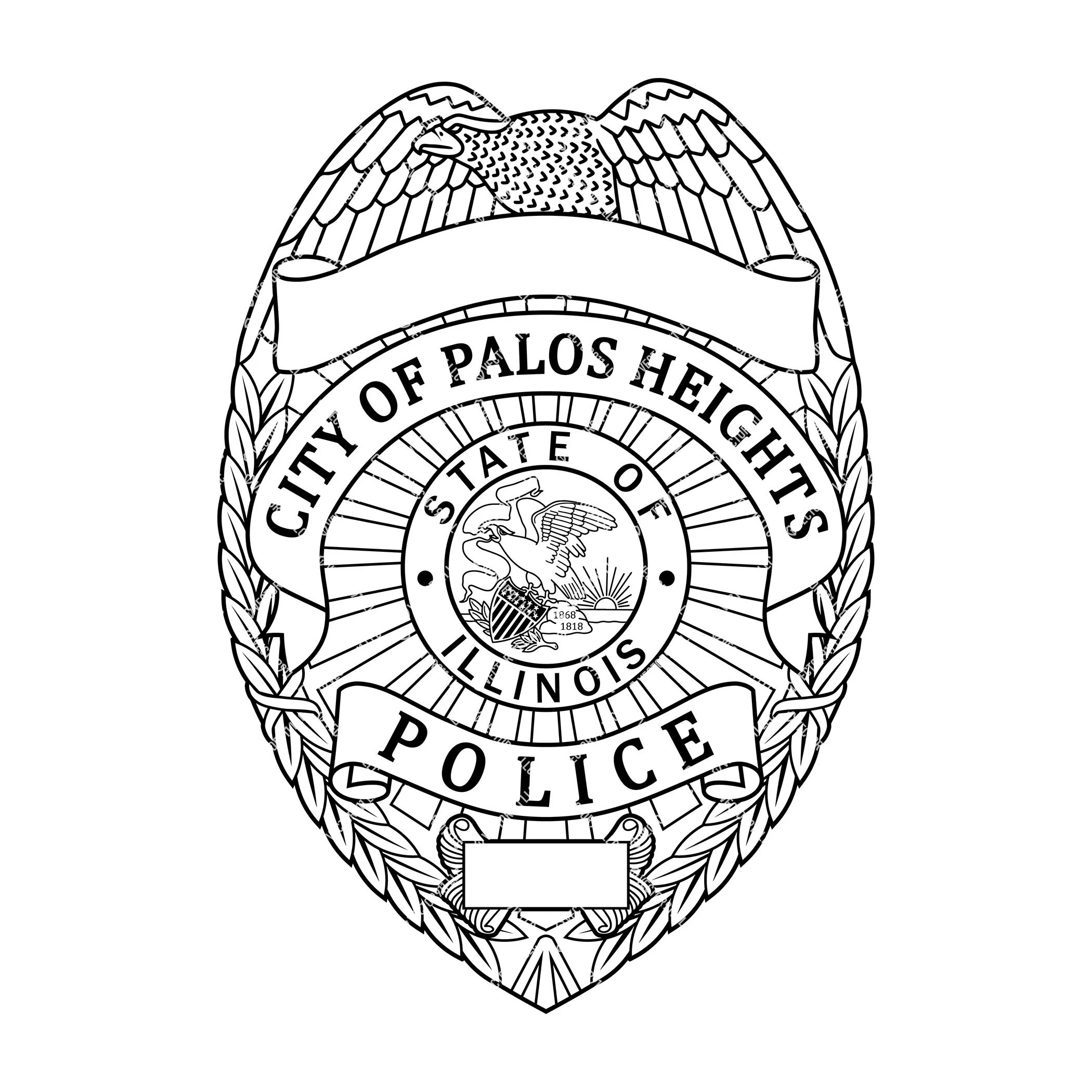 Tipp City Ohio Police Department Officer Badge Vector Clipart - High