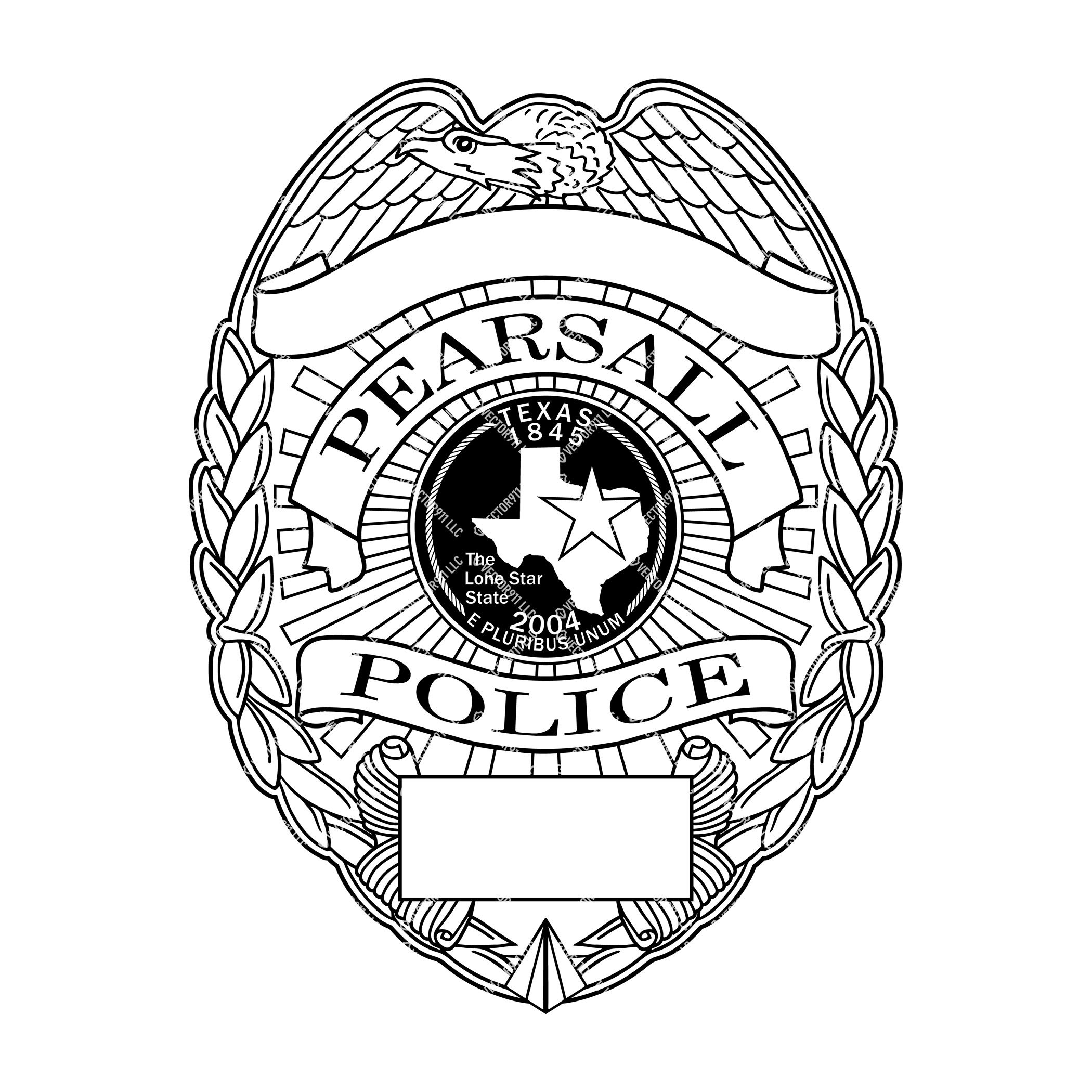 Pearsall TX Police Department Vector Badge Designs For Woodworking