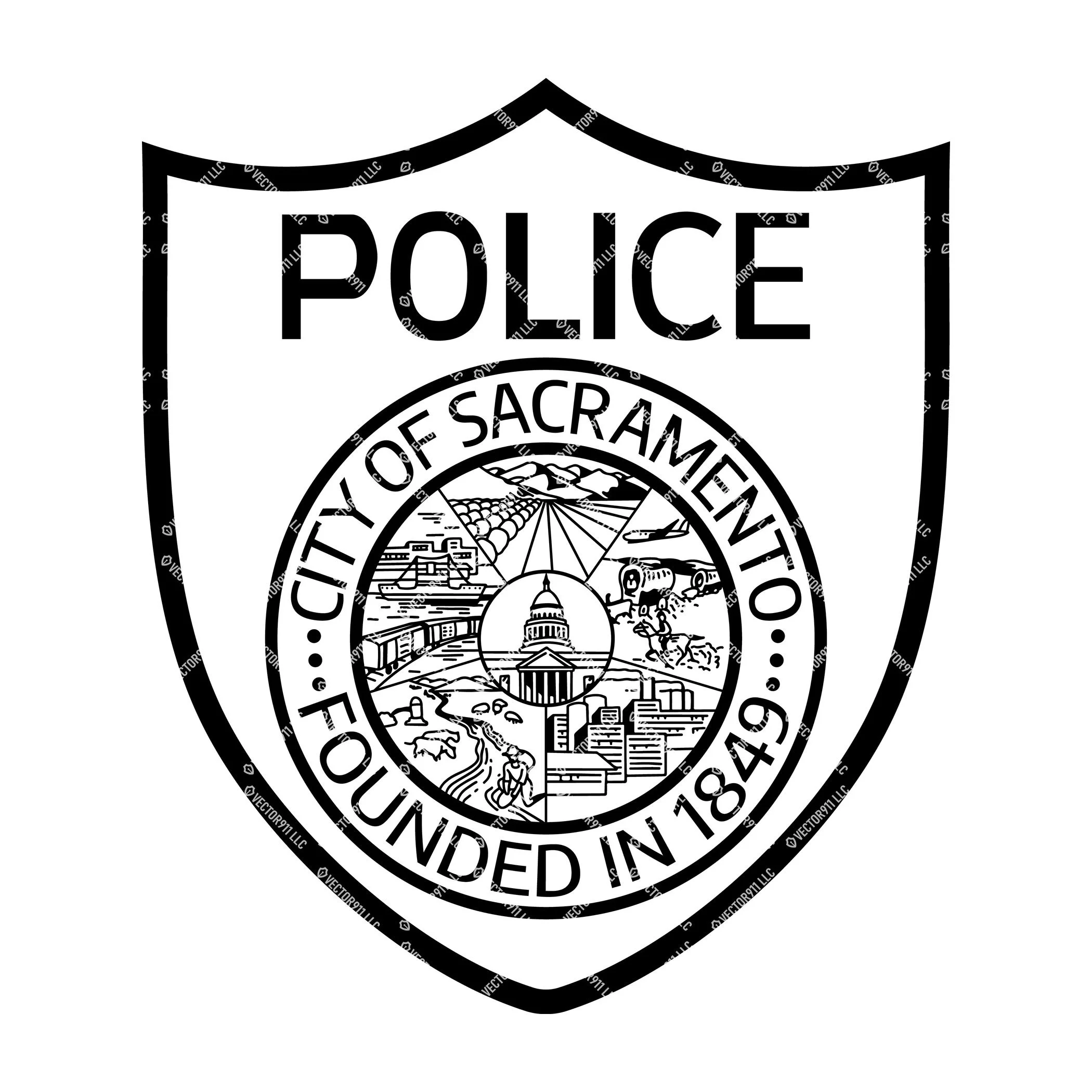 Burleson TX Police Department Vector Badge Designs For Woodworking