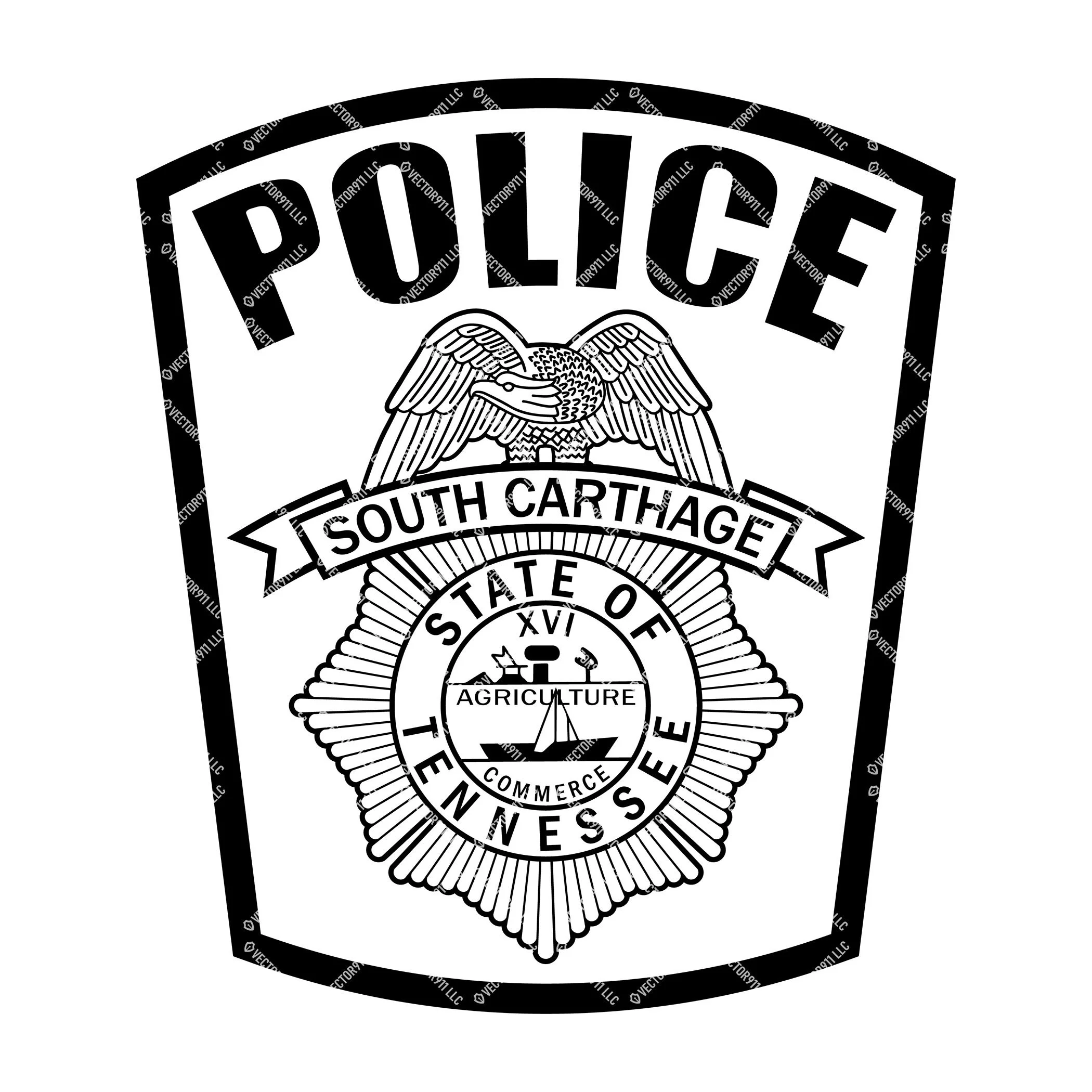 Stuart Iowa Police Department Badge Vector Clipart HighQuality SVG