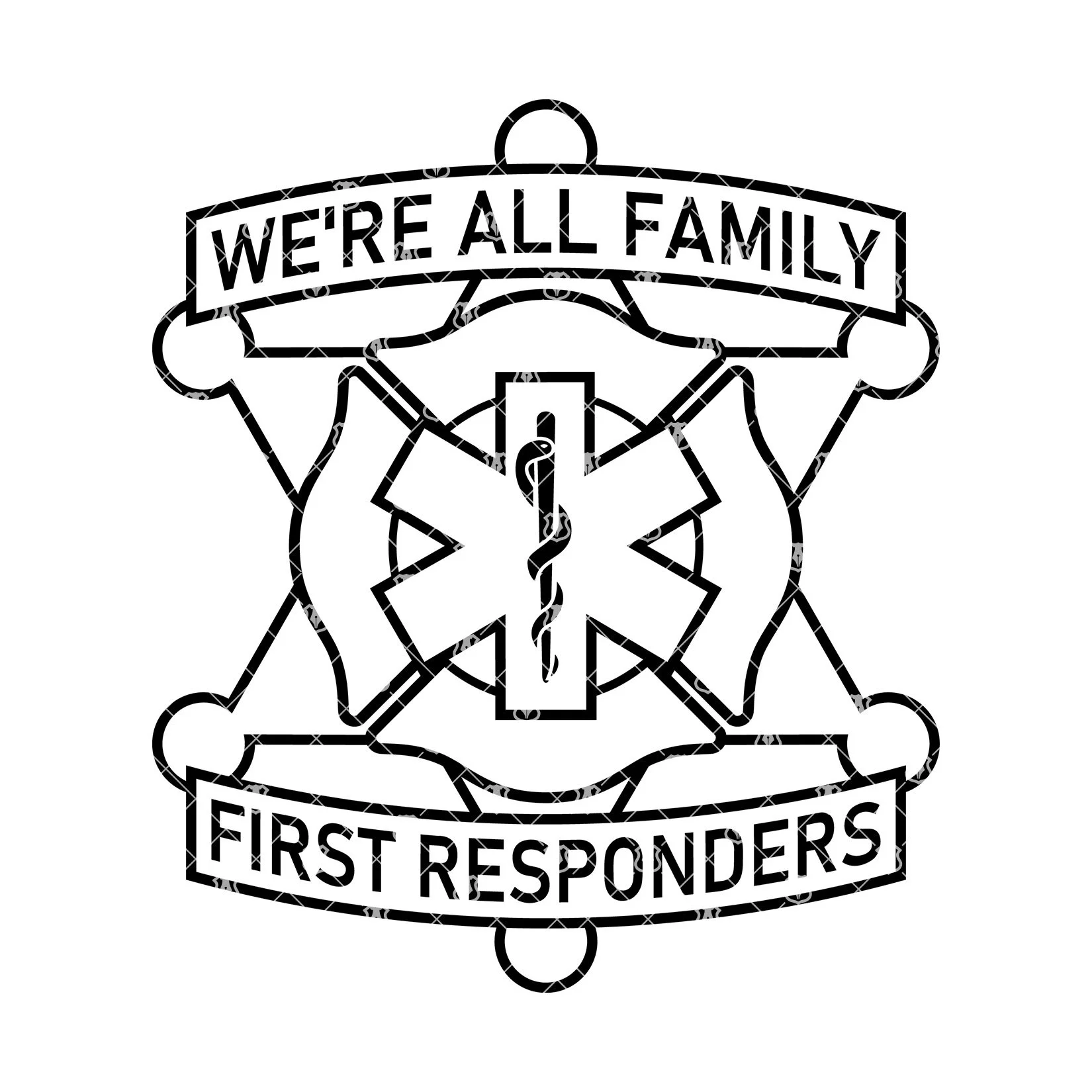 We’re All Family First Responder SVG Bundle Police Sheriff EMS