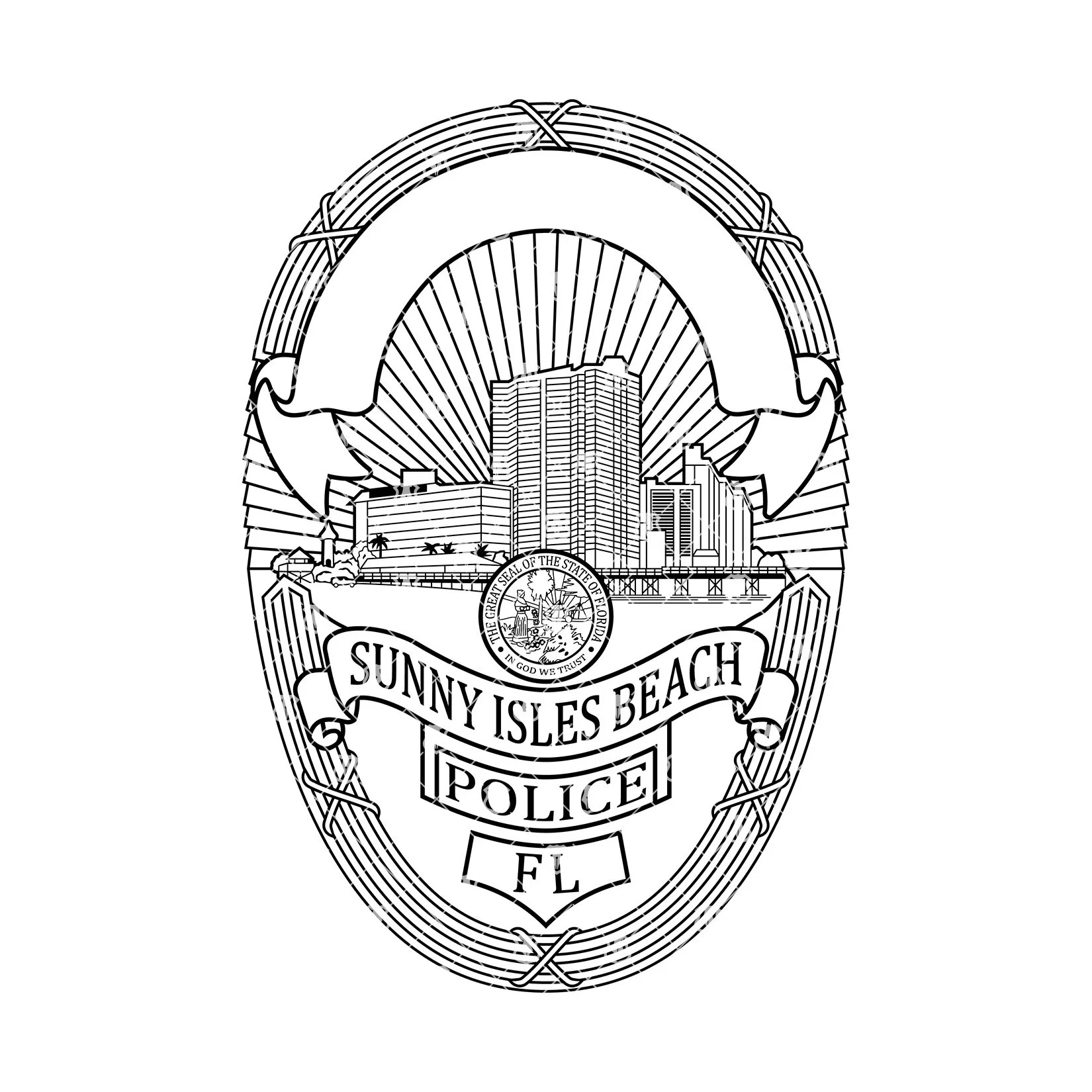 Stuart Iowa Police Department Badge Vector Clipart HighQuality SVG