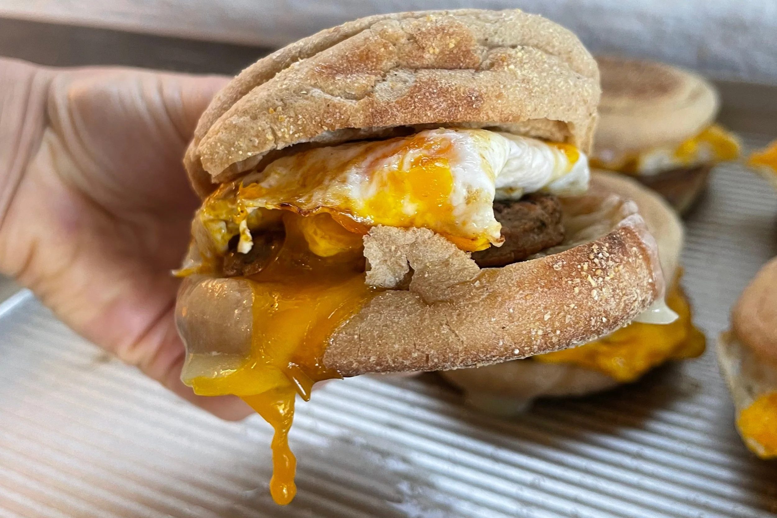 Healthy Egg Sausage Cheese McMuffin — Meal Talk