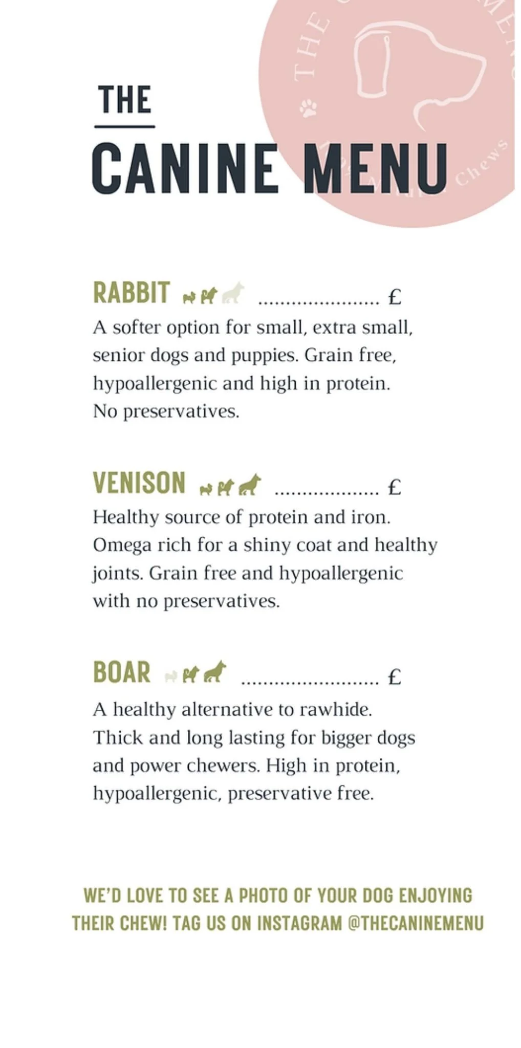 The Canine Menu