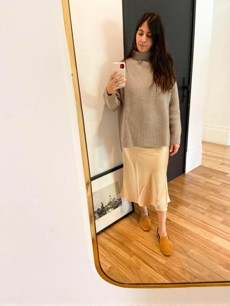 Chunky Sweaters & Midi Skirts