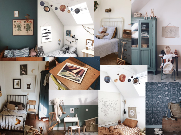 Moodboard do quartinho do Benjamin